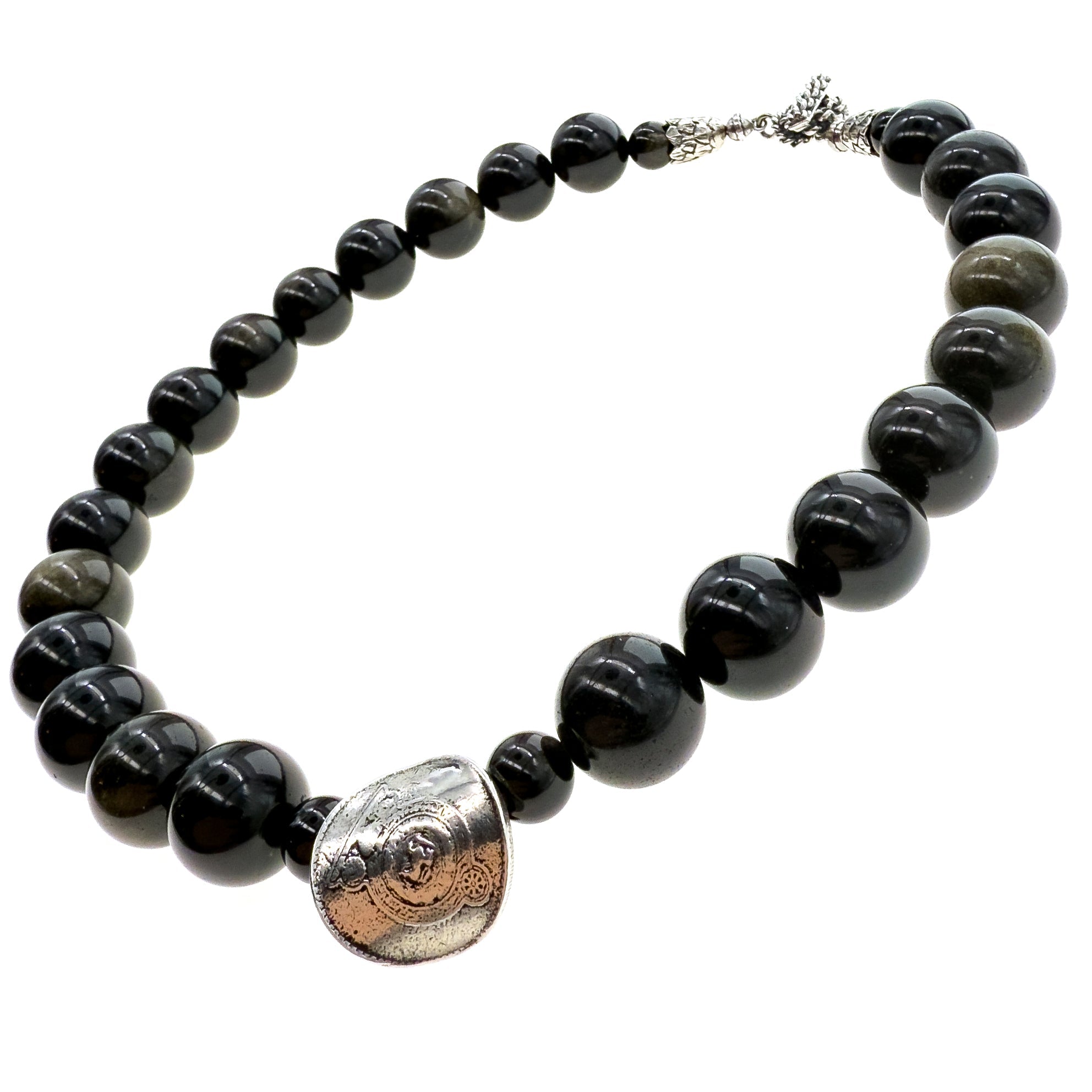 Rebel Rebel Golden Obsidiaan kralenKetting