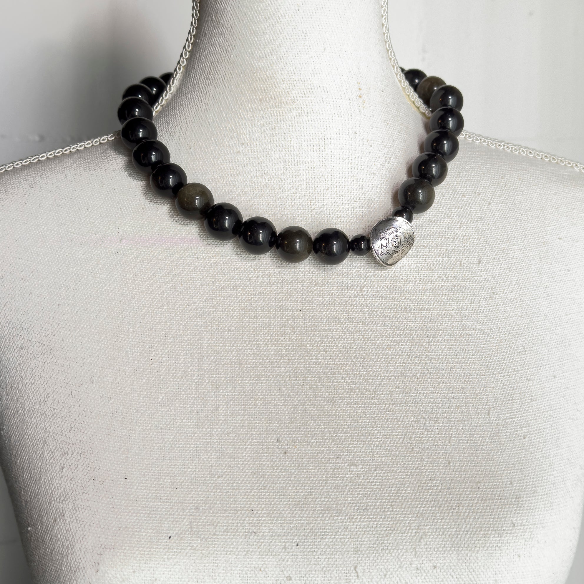 Rebel Rebel Golden Obsidiaan kralenKetting
