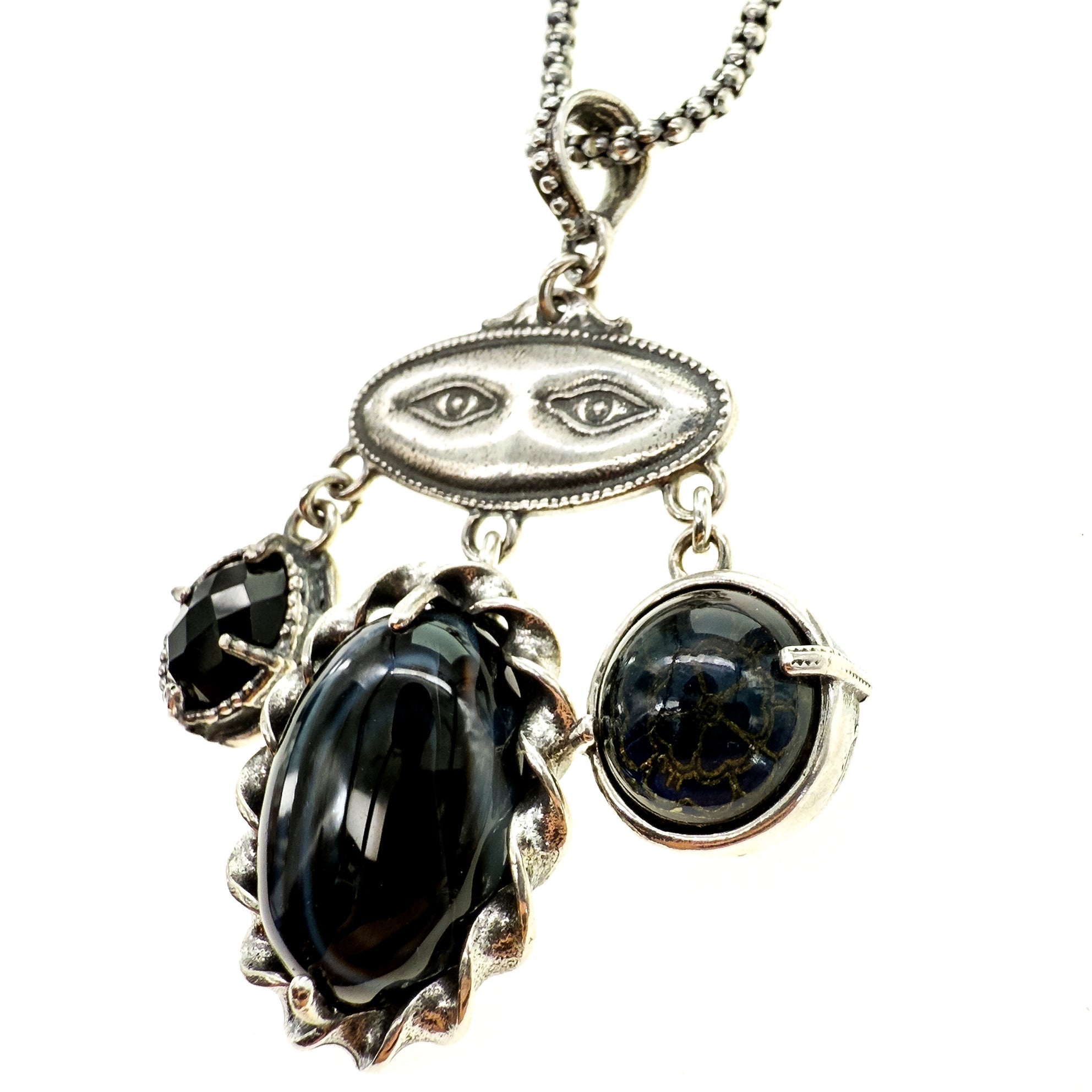 Dark Chandelier Necklace – Sterling Silver – Gem Kingdom