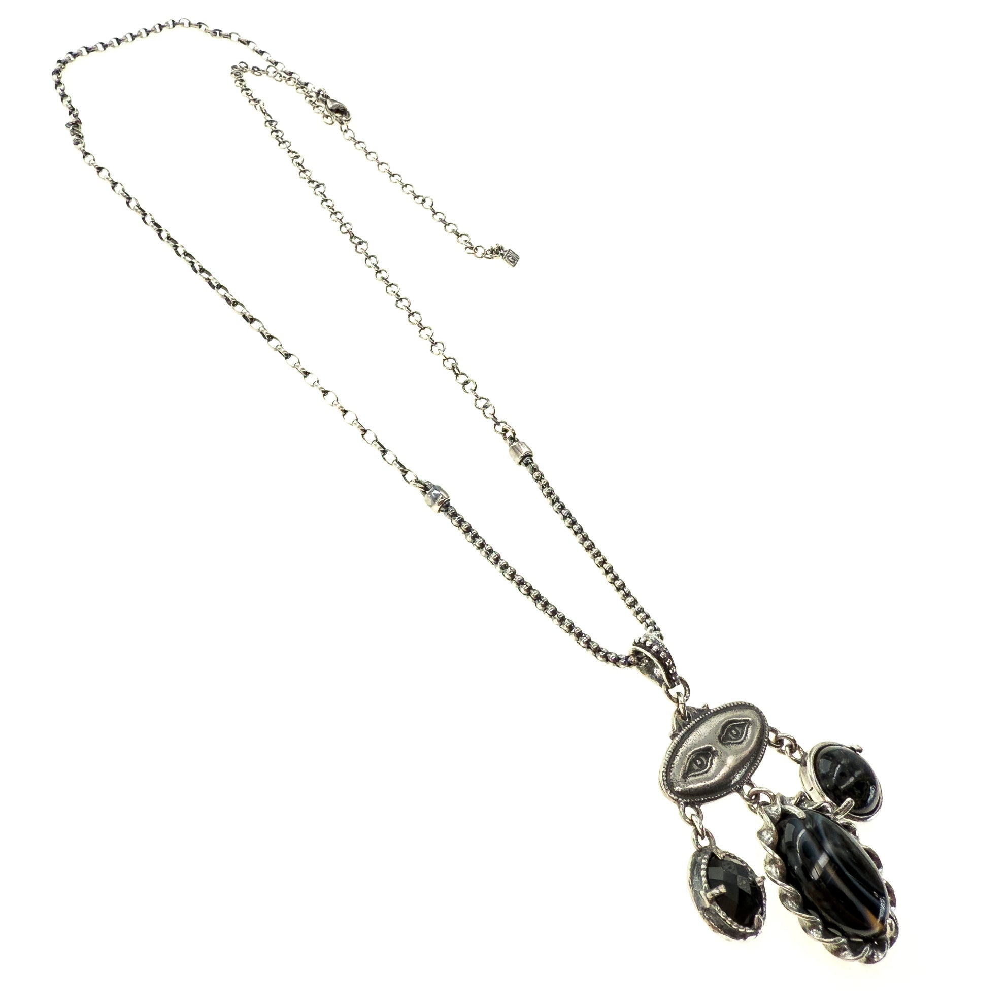 Dark Chandelier Necklace – Sterling Silver – Gem Kingdom