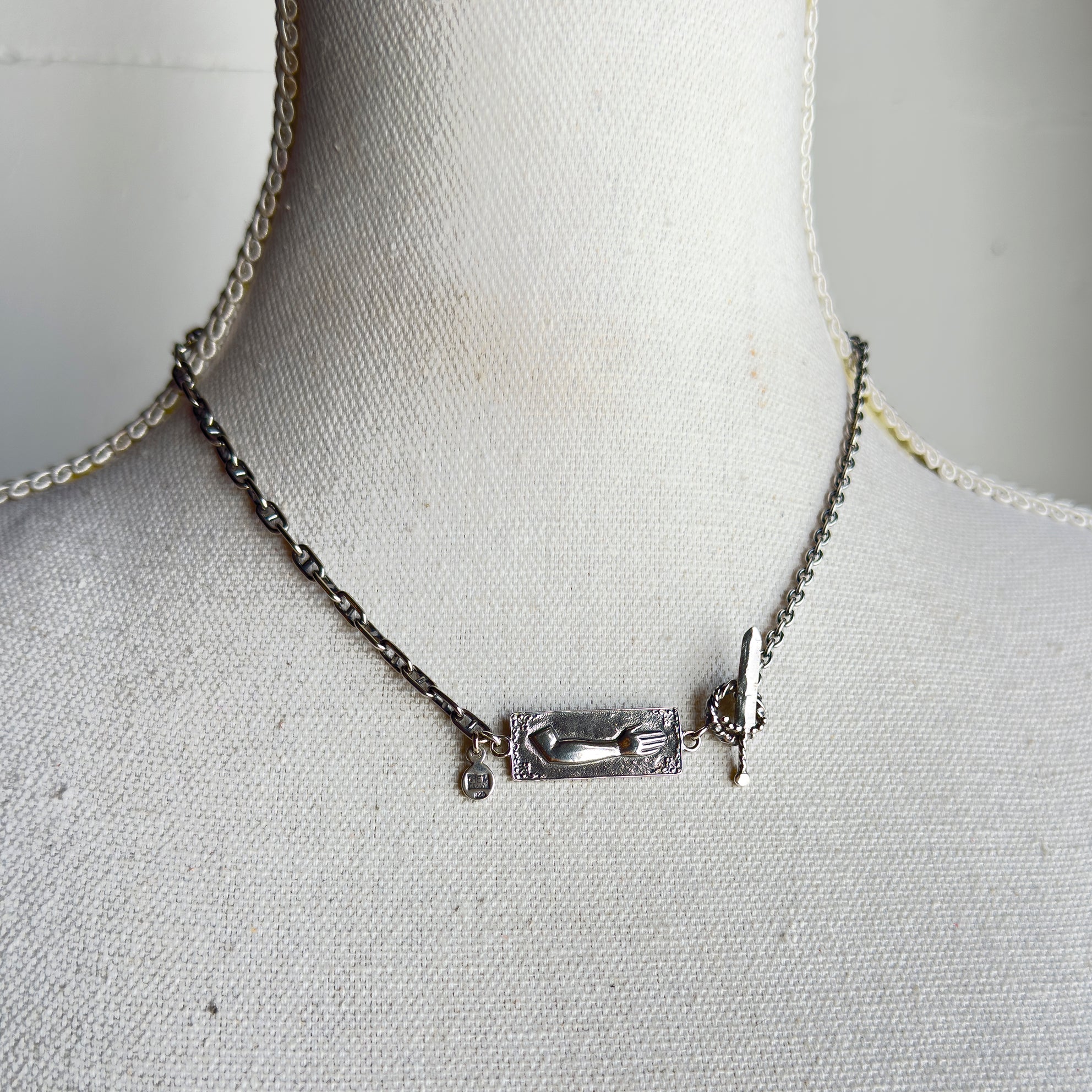 Ex Voto Arm Plaque Necklace – Sterling Silver – Gem Kingdom