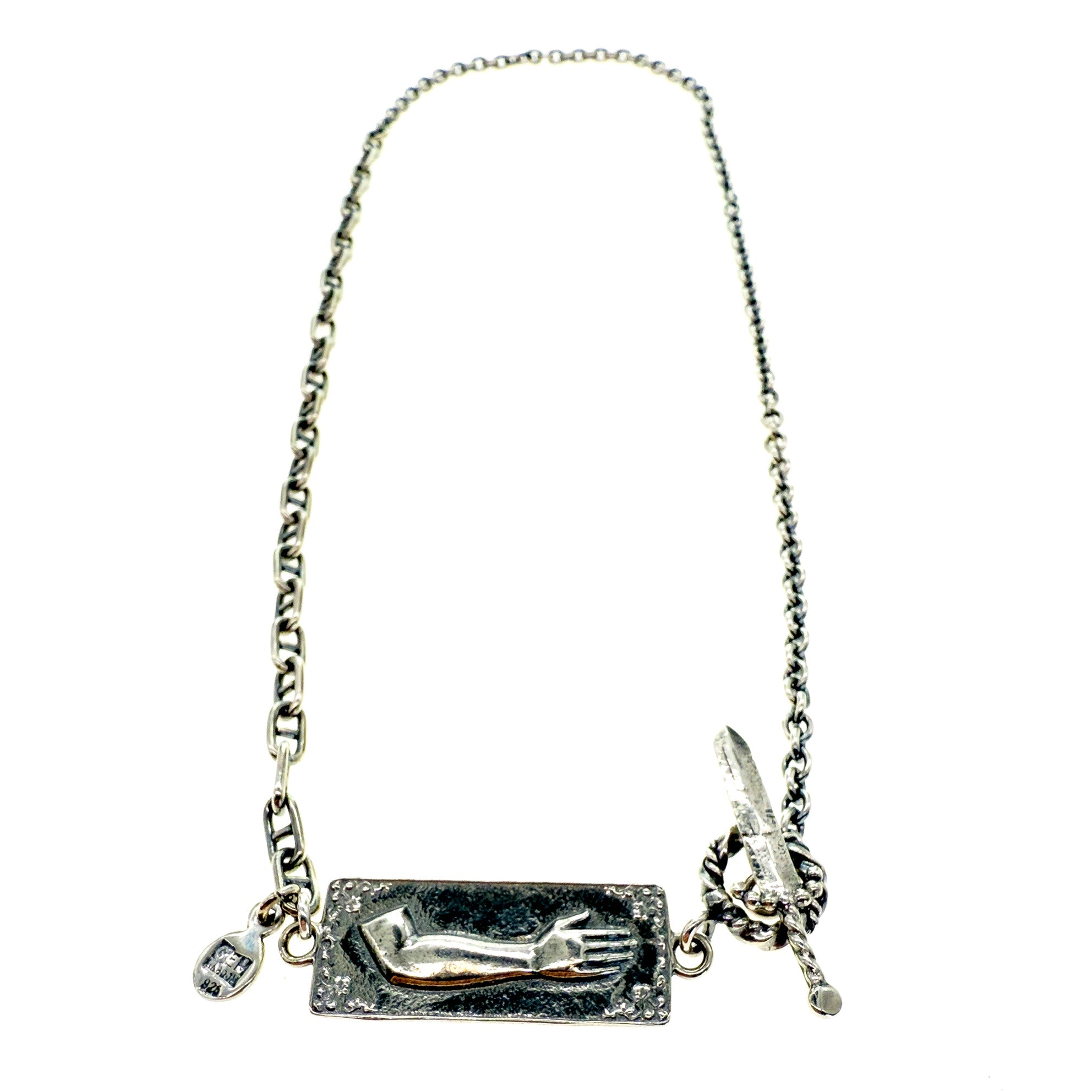 Ex Voto Arm Plaque Necklace – Sterling Silver – Gem Kingdom