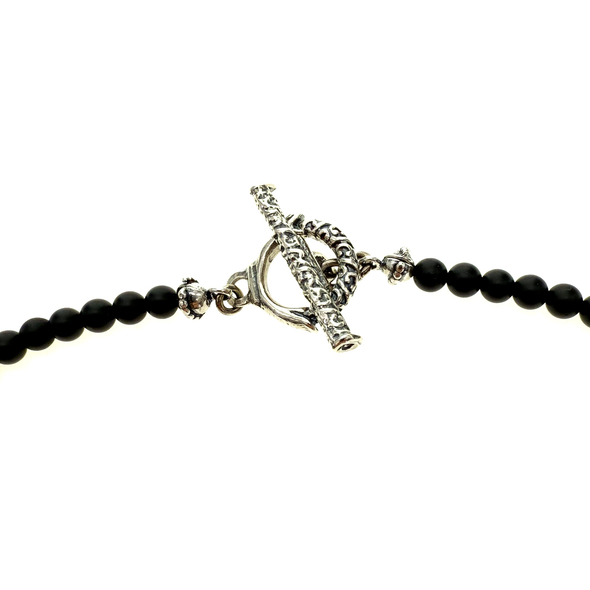 Matte Onyx Black Pearl Necklace – Sterling Silver – Gem Kingdom