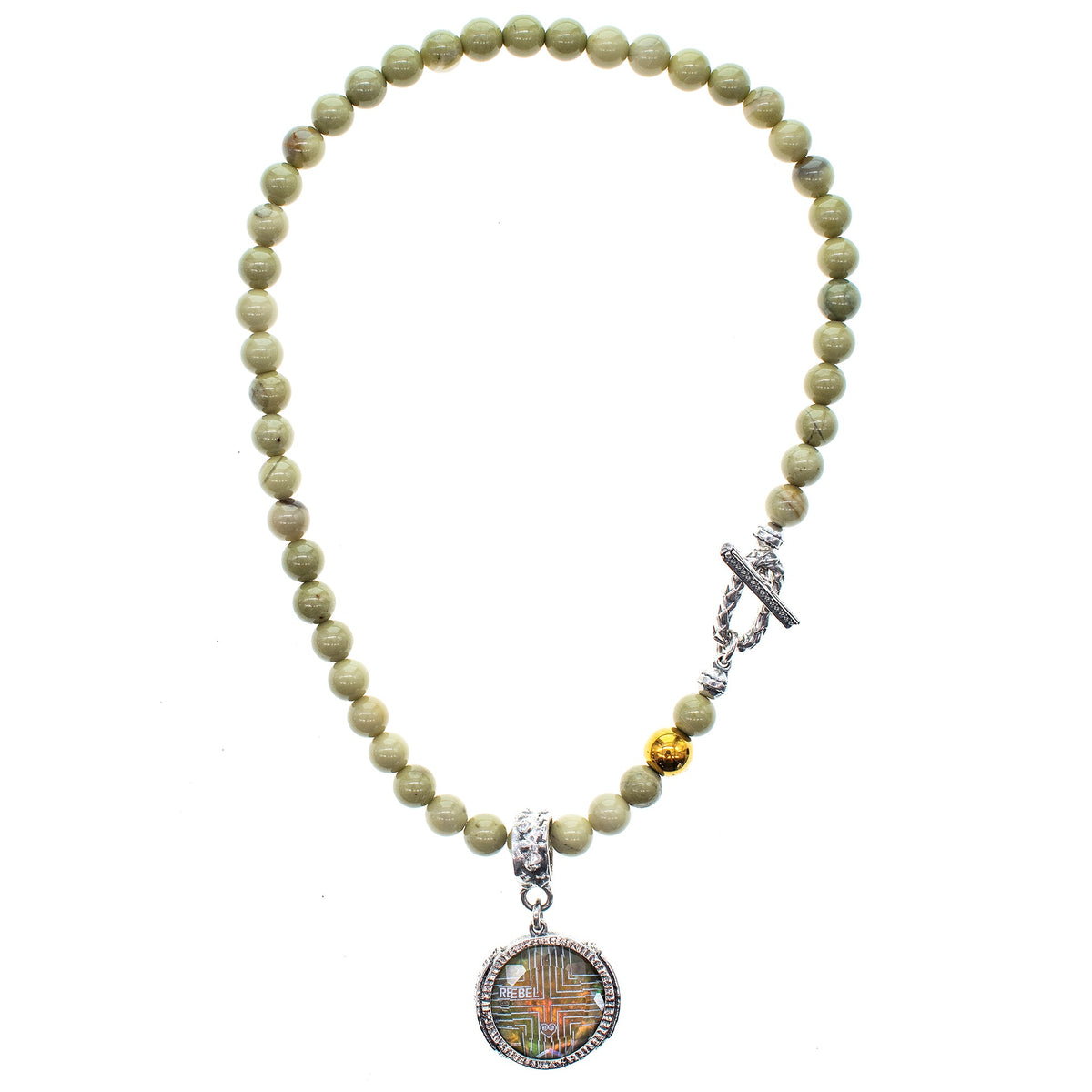 Rebel Rebel Matcha Groen Kralenketting – Sterling Zilver – Gem Kingdom