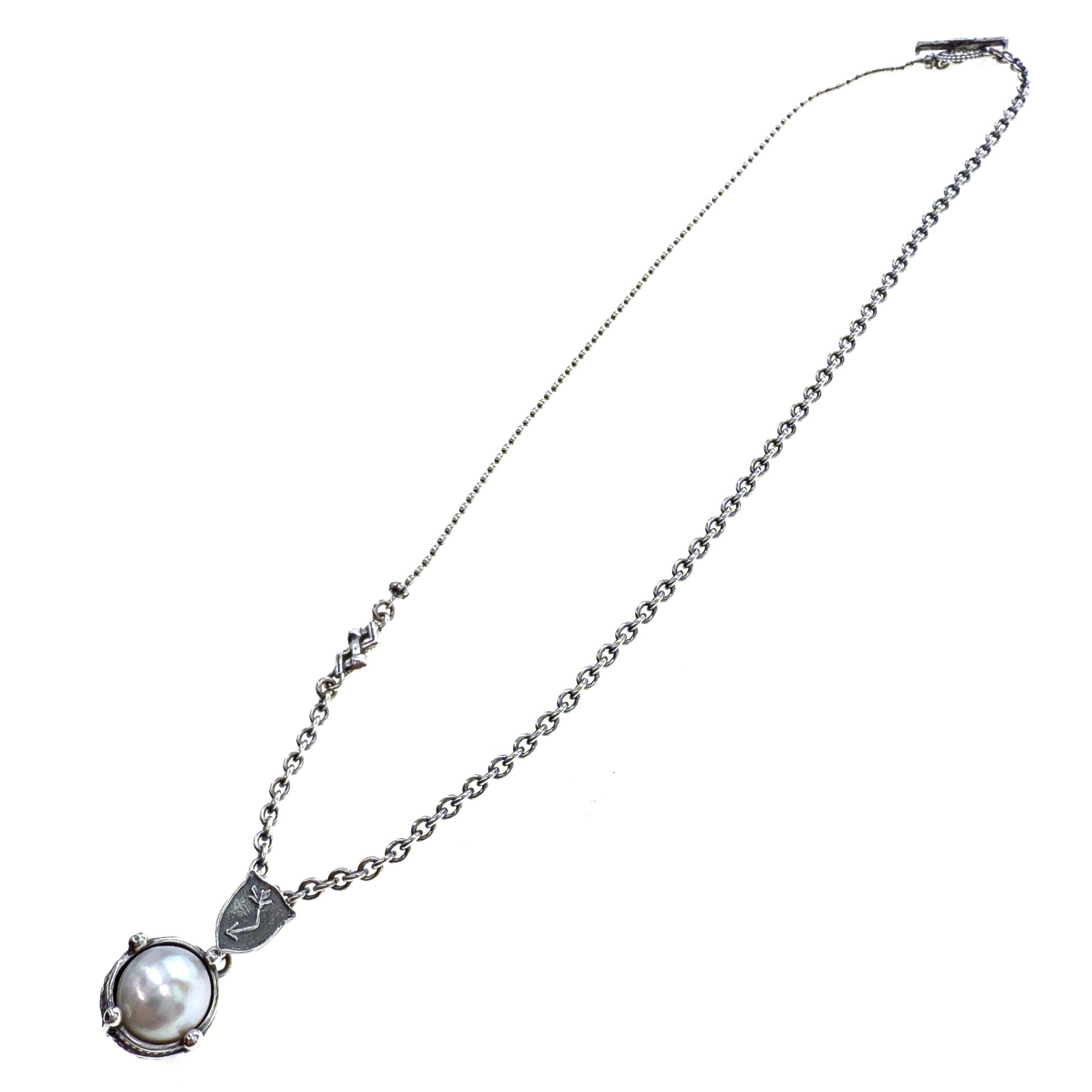 White Pearl Pendant Sterling Silver Necklace – Sterling Silver – Gem Kingdom