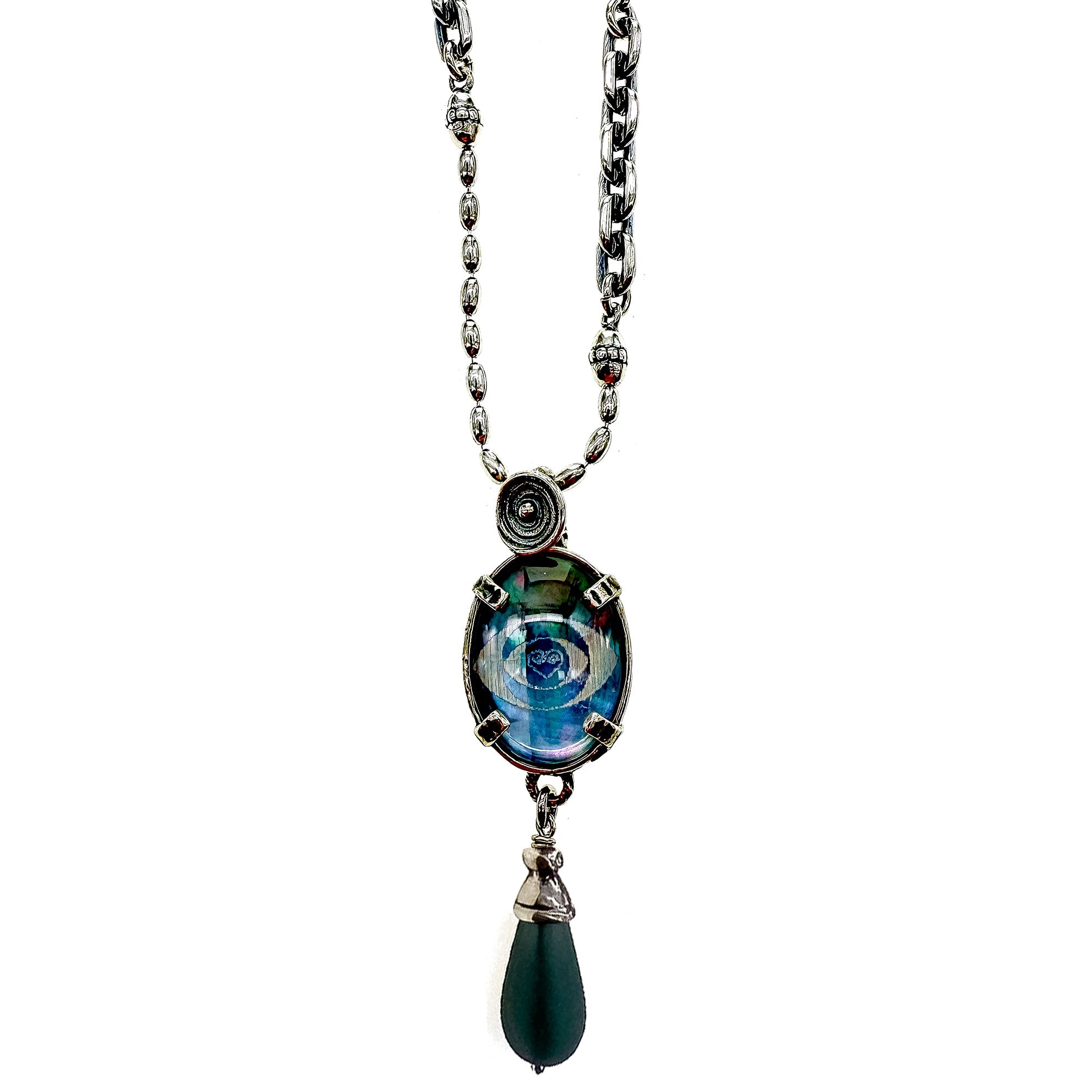 Grey Eye Necklace – Sterling Silver – Gem Kingdom