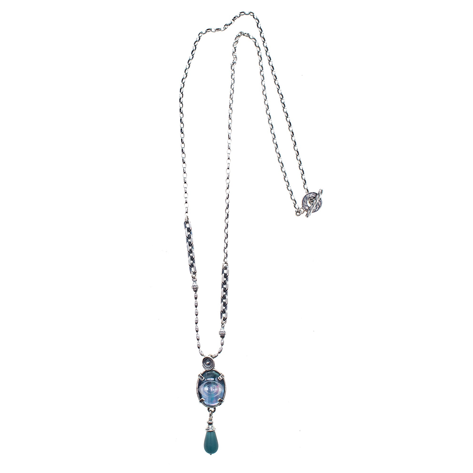 Grey Eye Necklace – Sterling Silver – Gem Kingdom