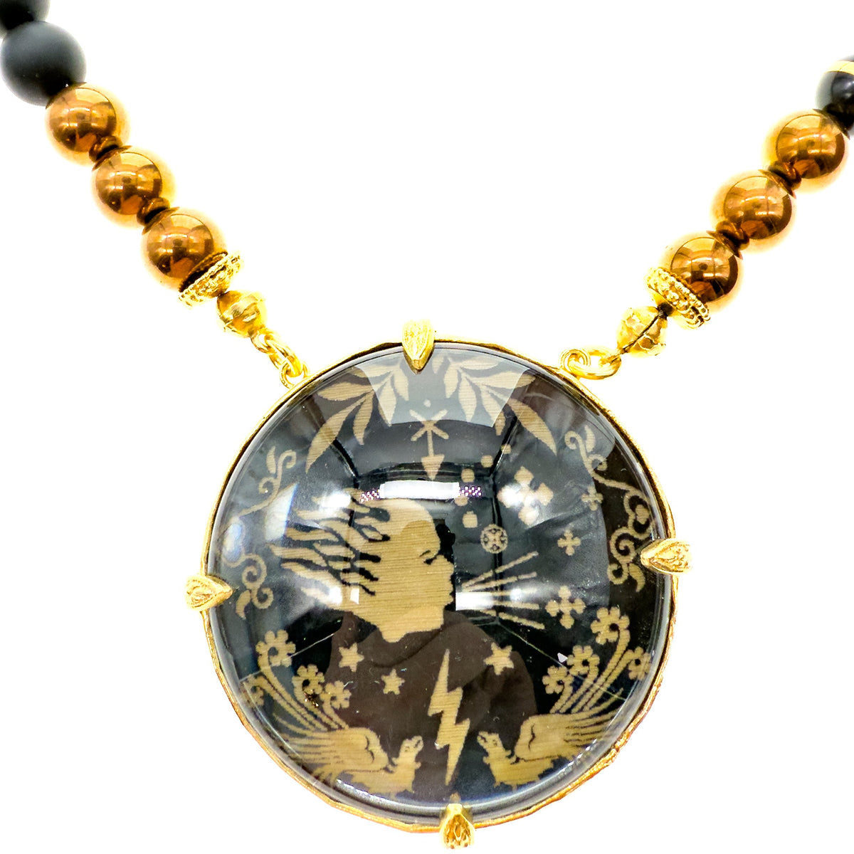 Zwart-Gouden Kristallen Ketting – Verguld – Gem Kingdom