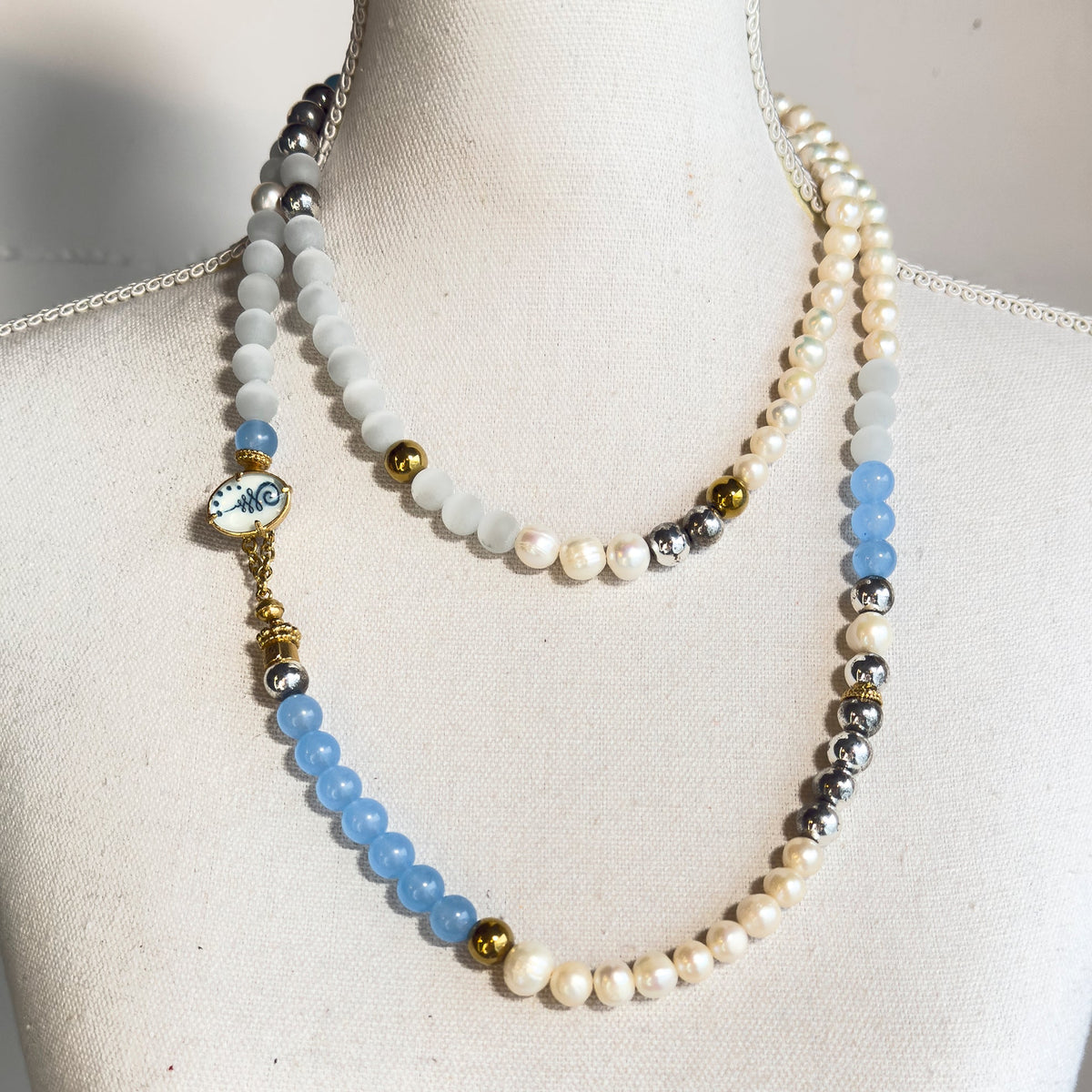 Blue Solace Necklace – Gold Plated – Gem Kingdom