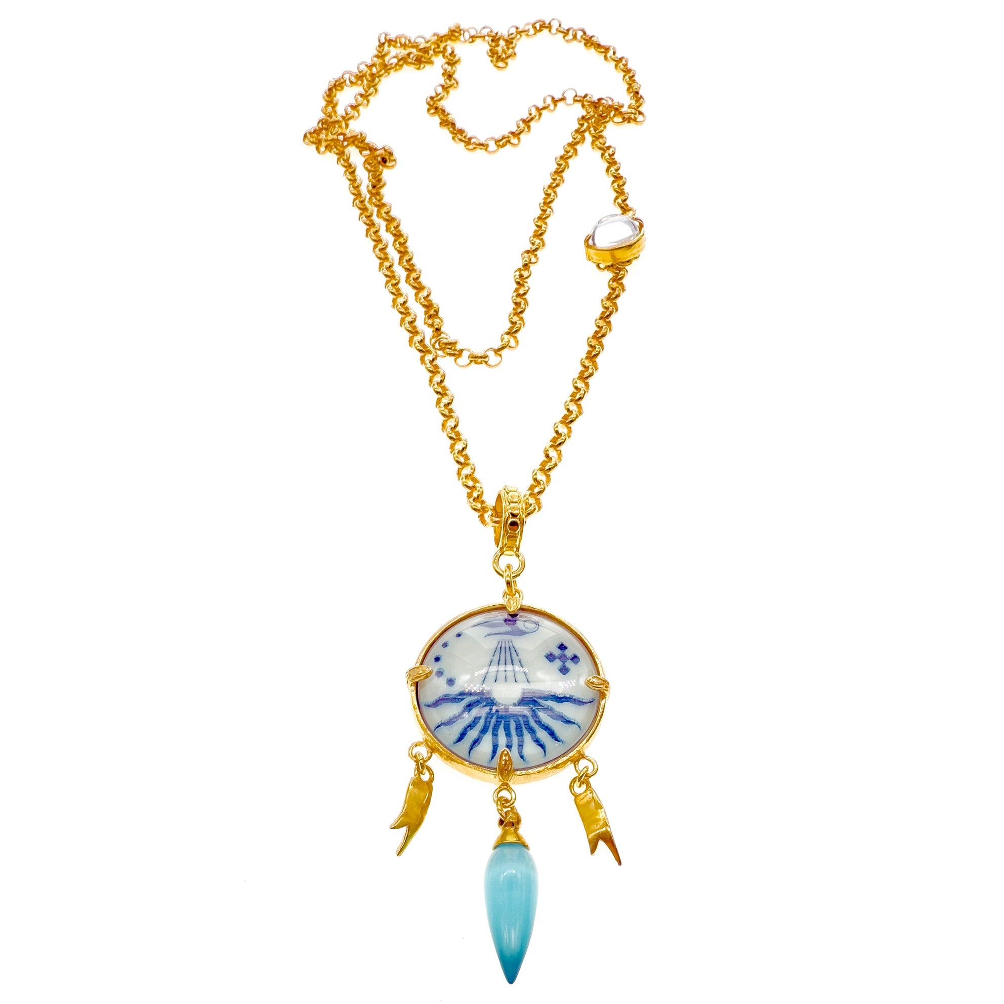 Cosmic Glow Talisman Necklace – Gold Plated – Gem Kingdom