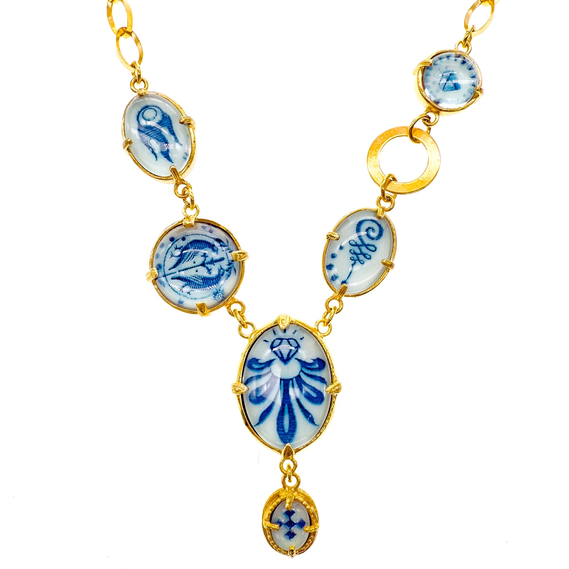 Cosmic Glow Charm Statement Necklace – Gold Plated – Gem Kingdom
