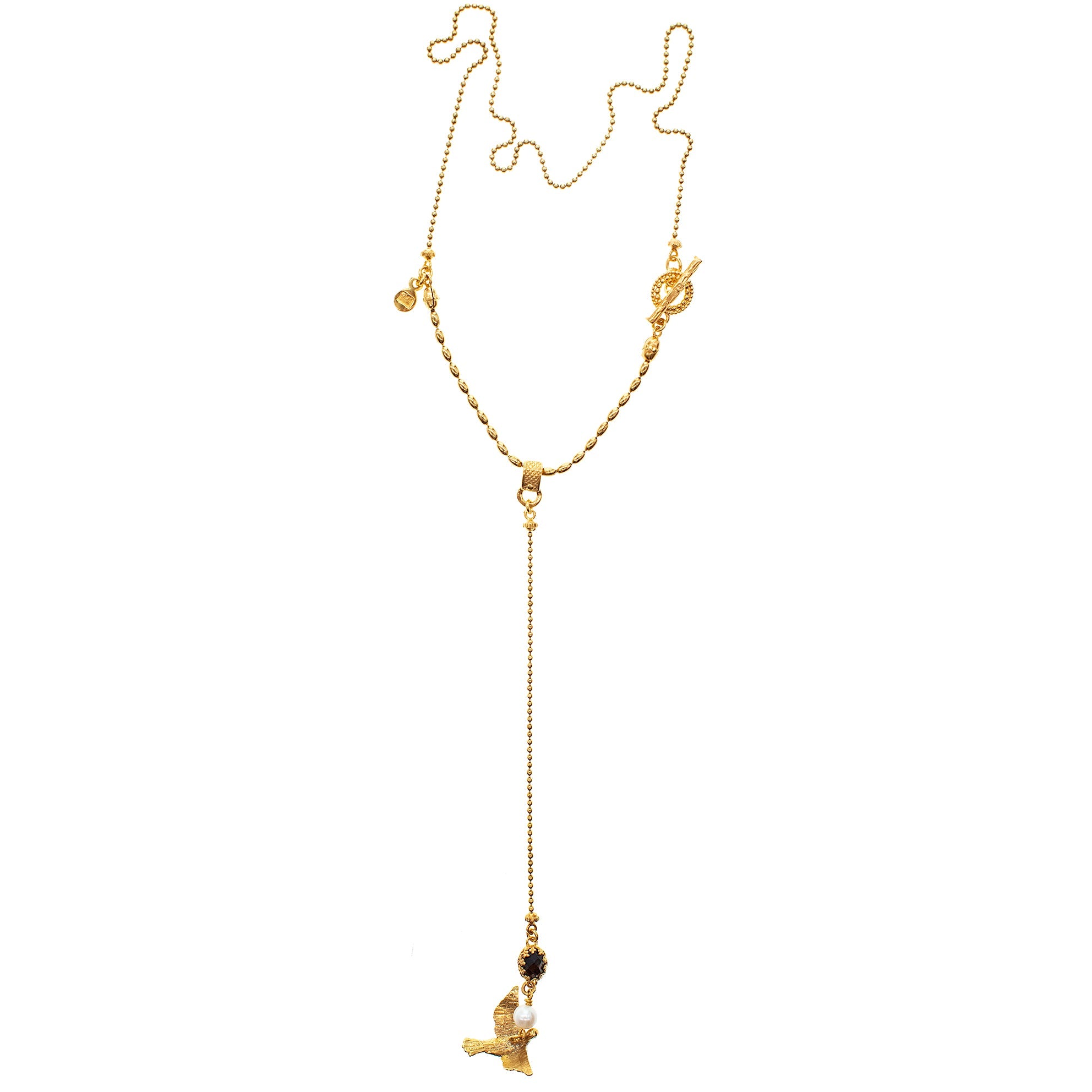 Lariat Bird Necklace – Gold Plated – Gem Kingdom