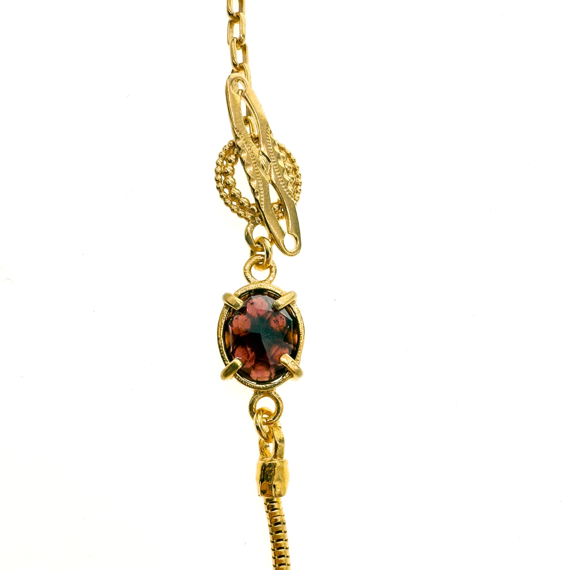 Engraved Bone Talisman Long Necklace – Gold Plated – Gem Kingdom
