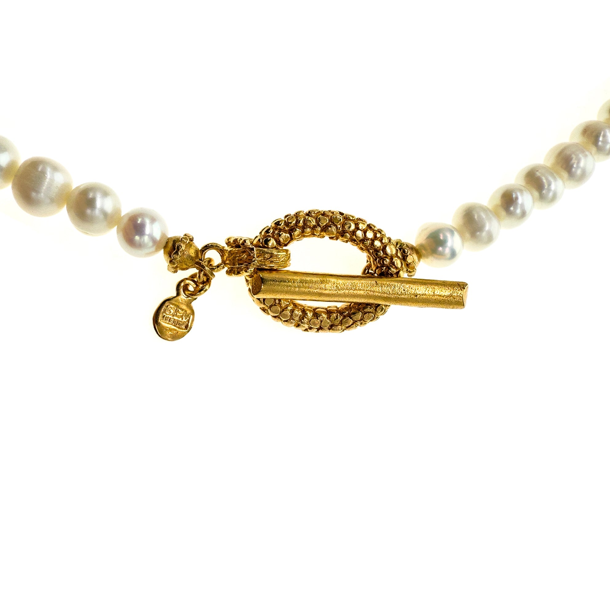 White Pearl Gold Plated Necklace – Gold Plated – Gem Kingdom