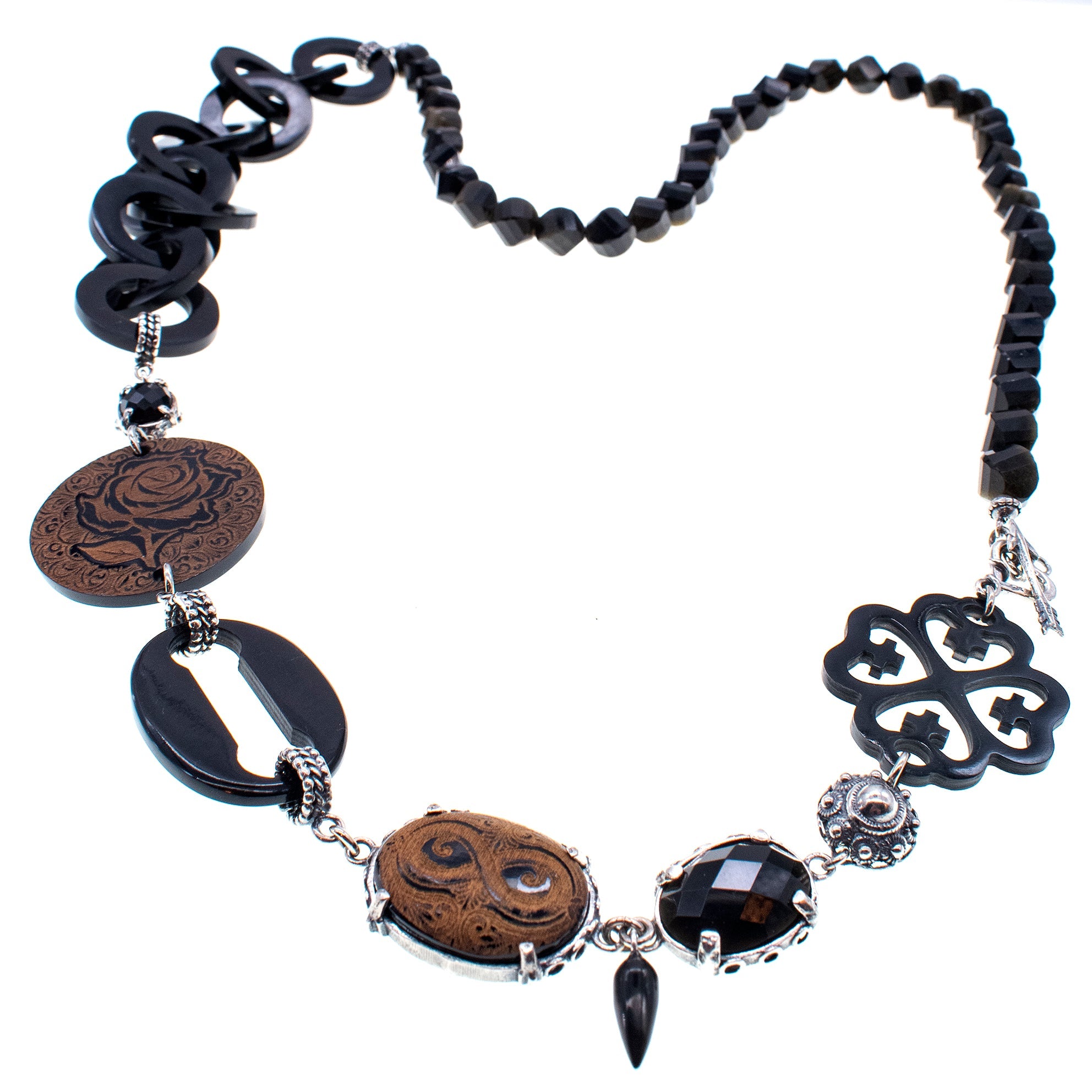 Black Symphony Of Love Necklace – Sterling Silver – Gem Kingdom