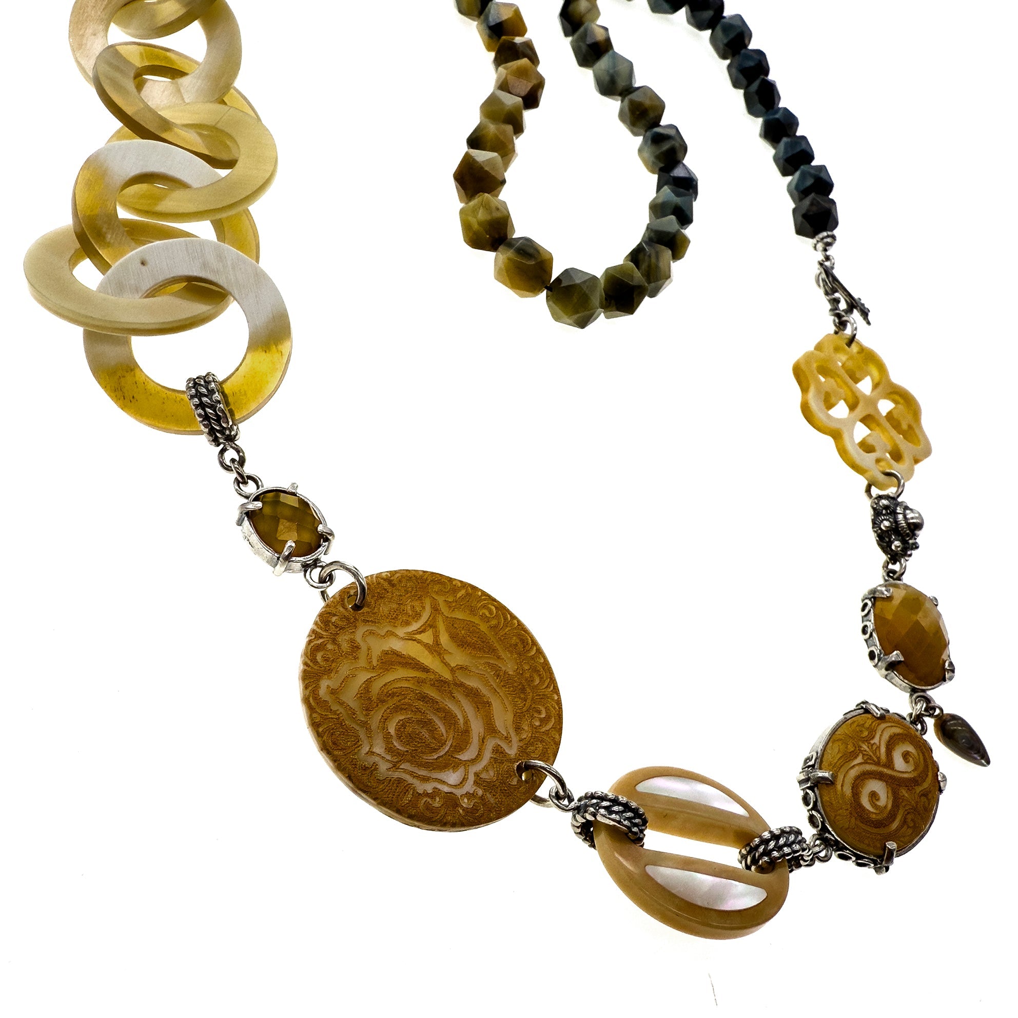 Beige Symphony Of Love Necklace – Sterling Silver – Gem Kingdom