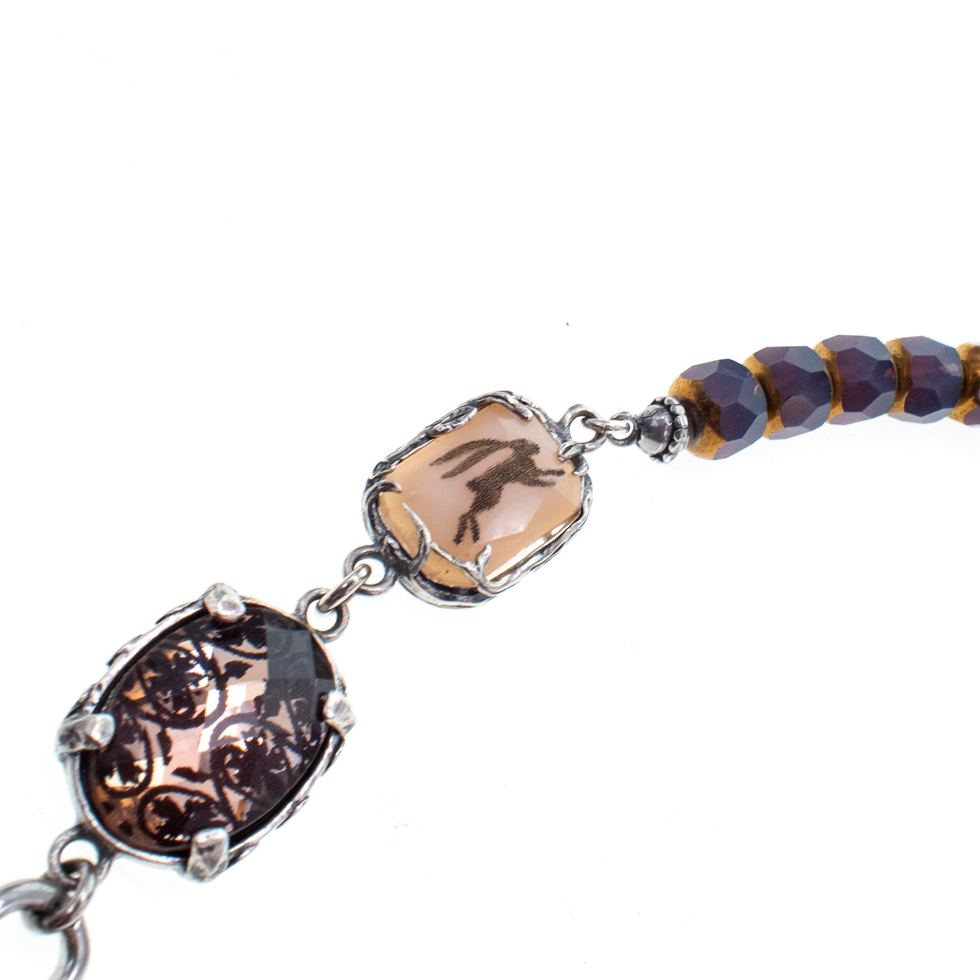 Multi-Stone Intaglio Necklace – Sterling Silver – Gem Kingdom