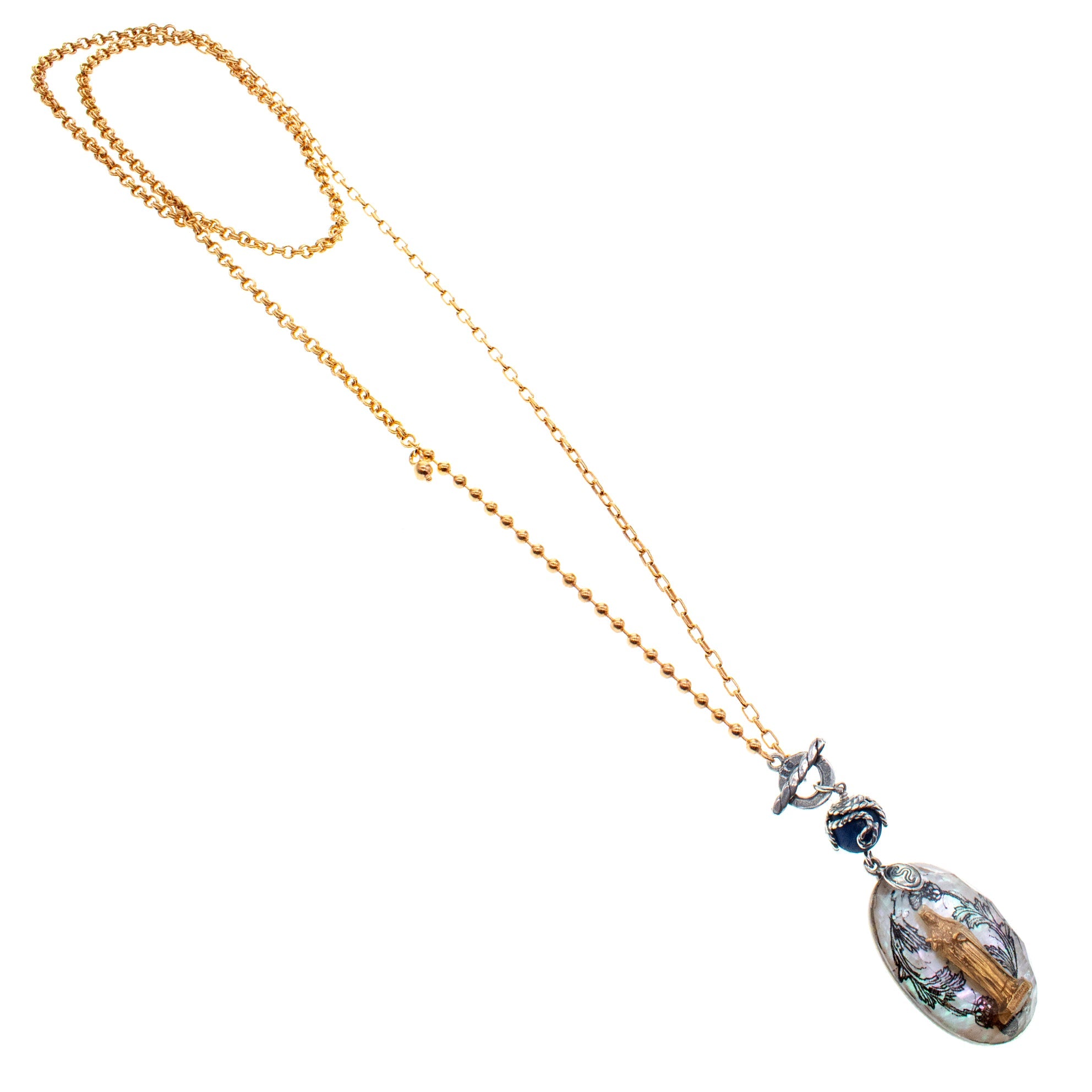 Theresa Resin & Gold-Plated Long Necklace – Gold Plated – Gem Kingdom