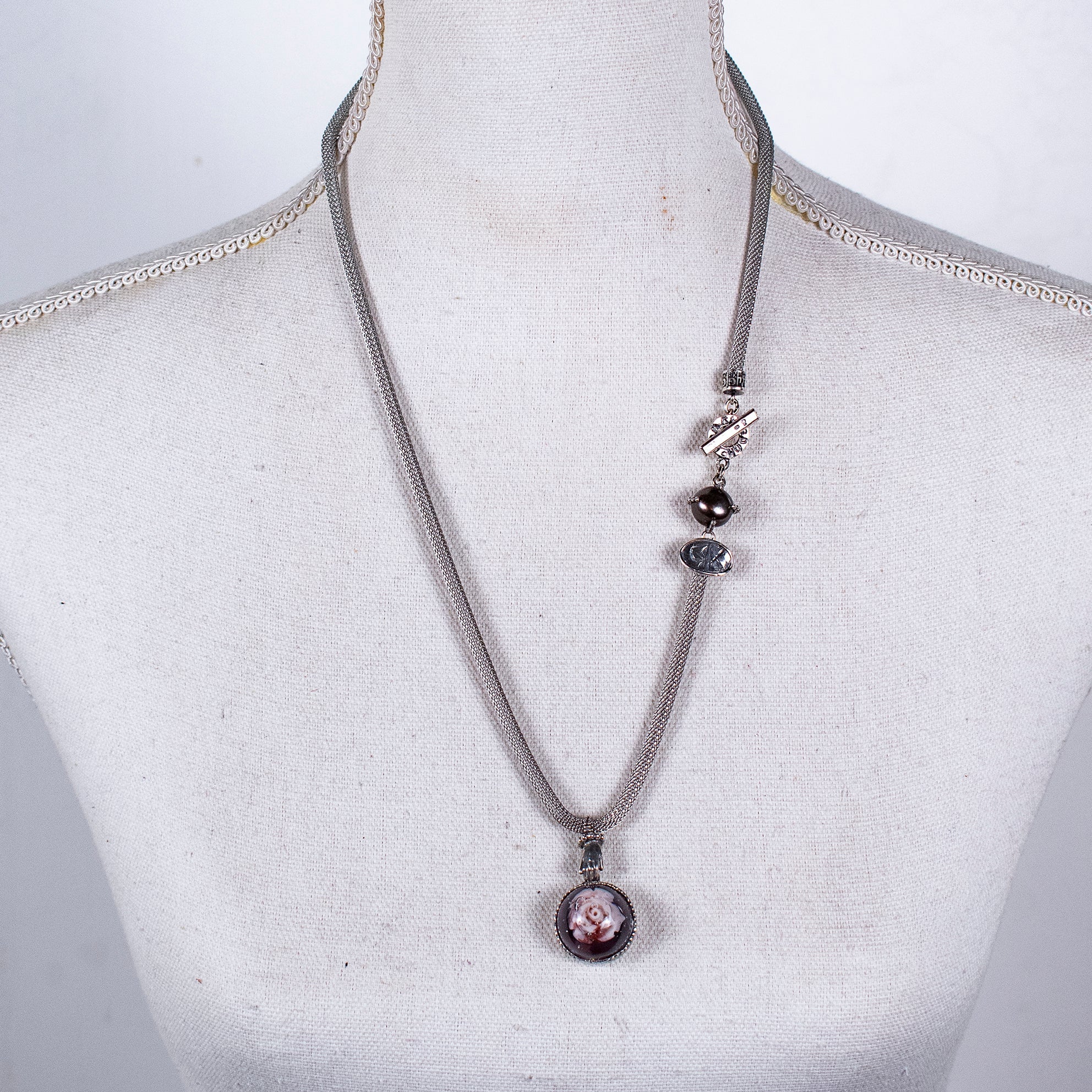 Pink Rose Mesh Necklace