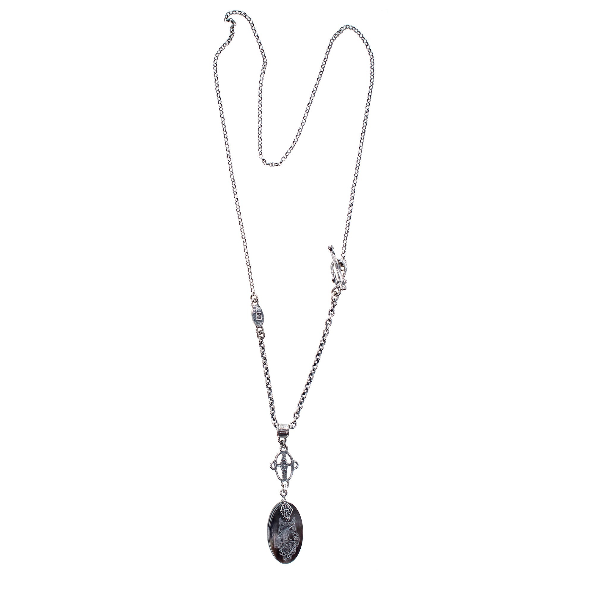 Engraved Mother Of Pearl Owl Necklace – Sterling Silver – Gem Kingdom