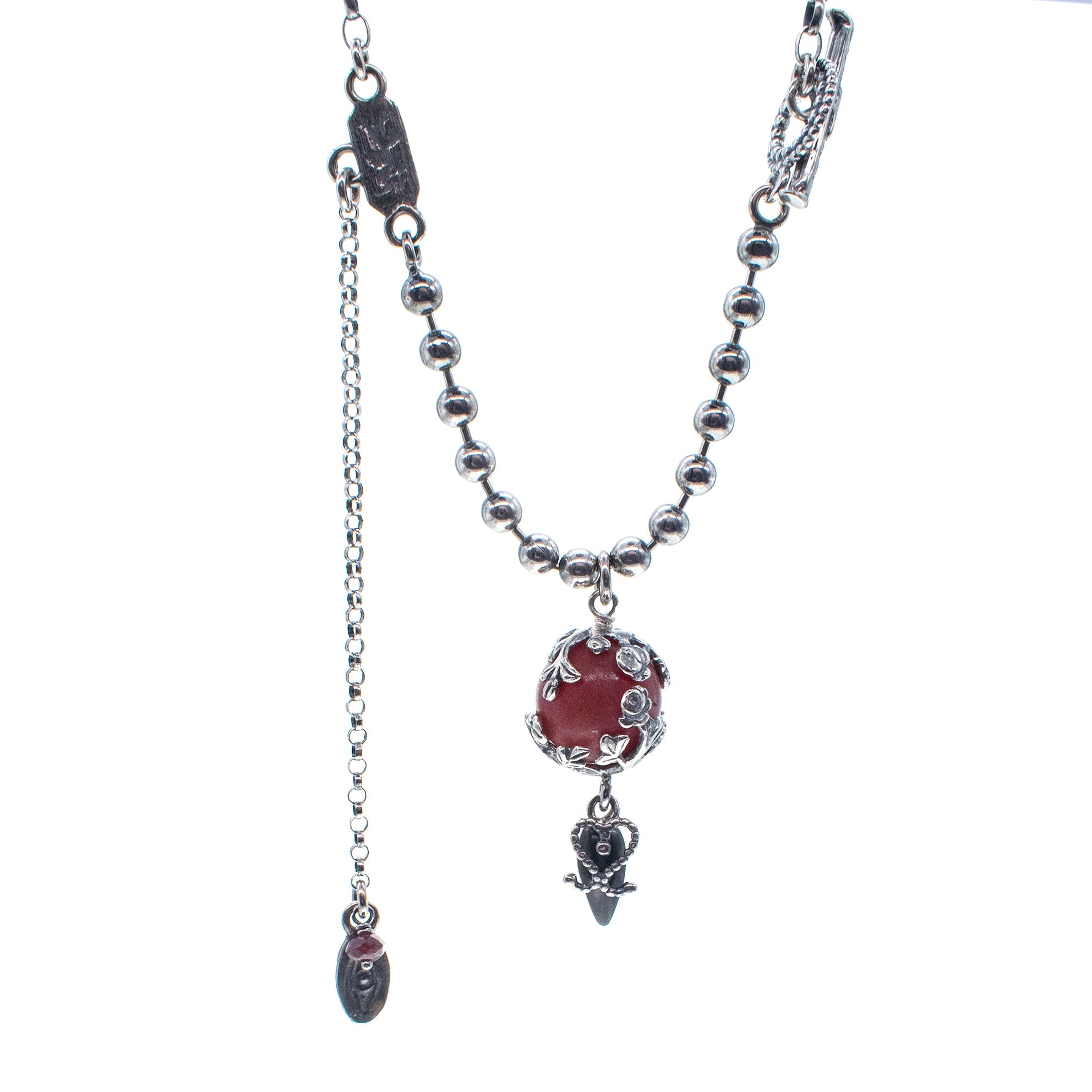 Red Carnelian Pendant Necklace – Sterling Silver – Gem Kingdom