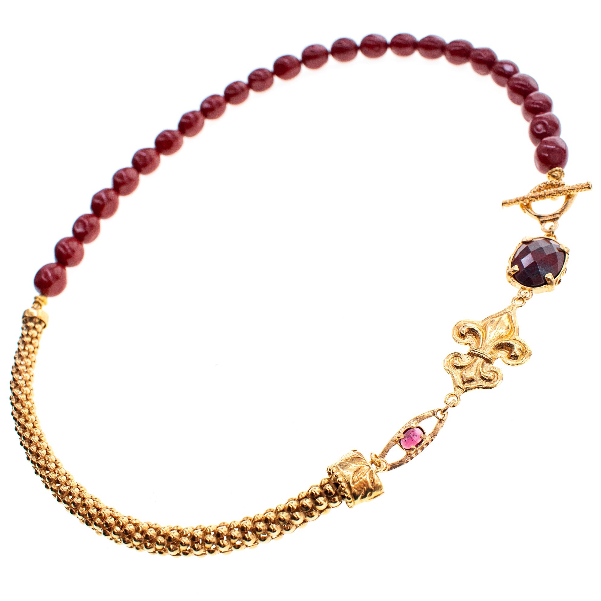 Royal Fleur-De-Lis Necklace – Gold Plated – Gem Kingdom