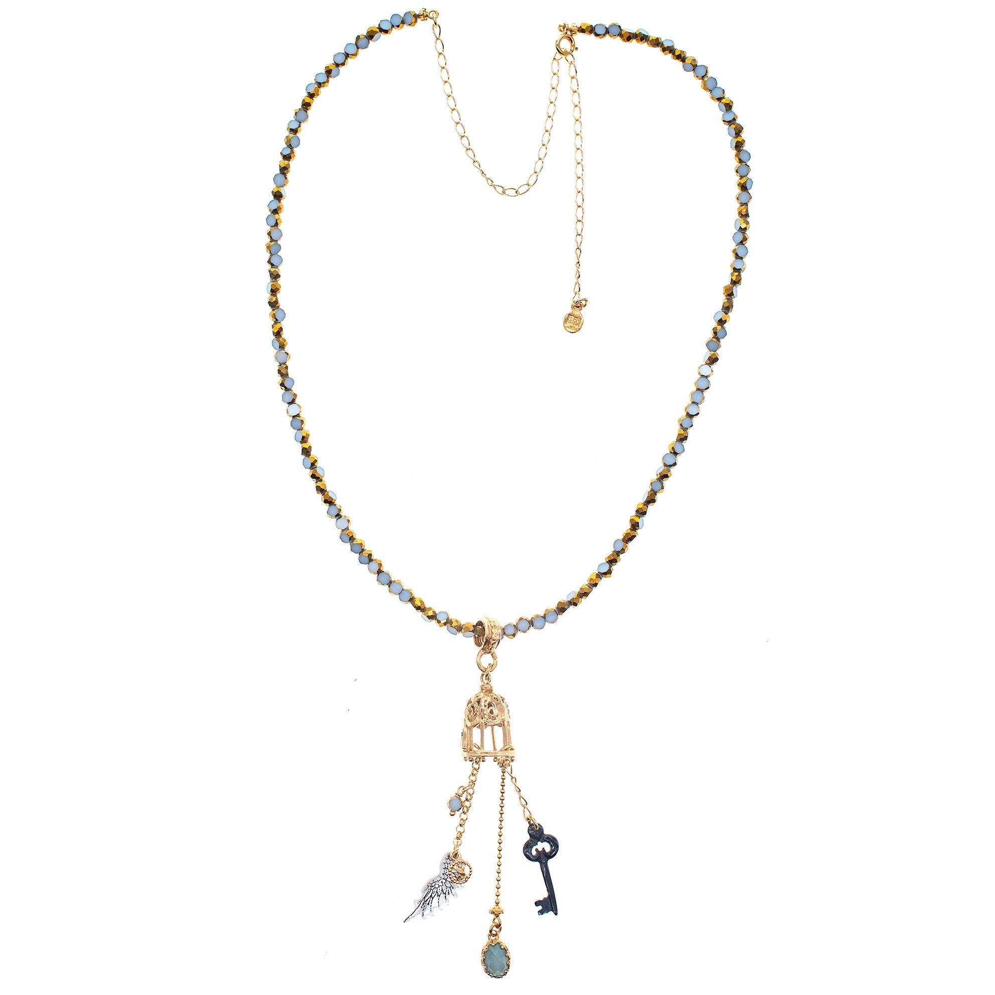 Enchanted Birdcage Necklace – Gold Plated – Gem Kingdom