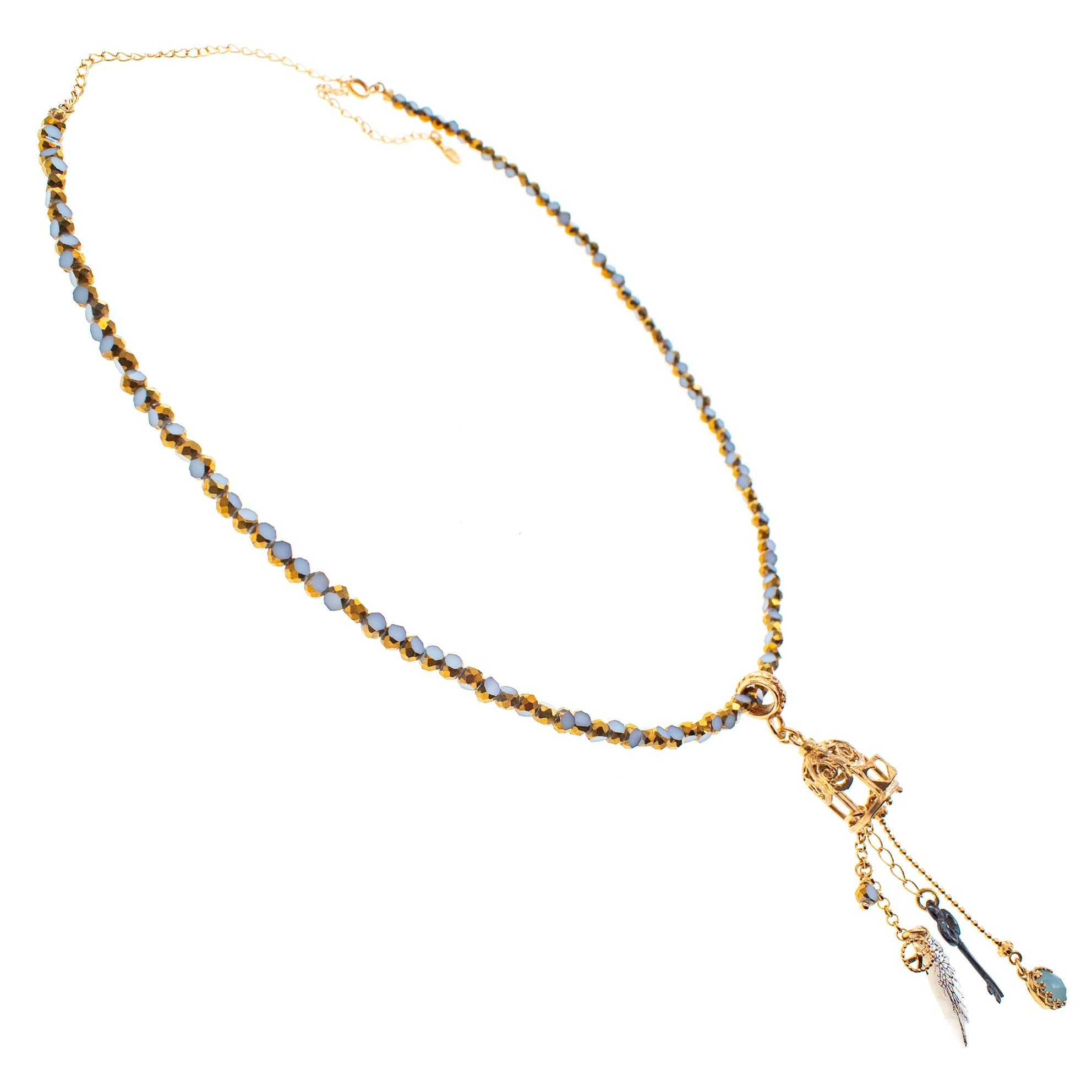 Enchanted Birdcage Necklace – Gold Plated – Gem Kingdom