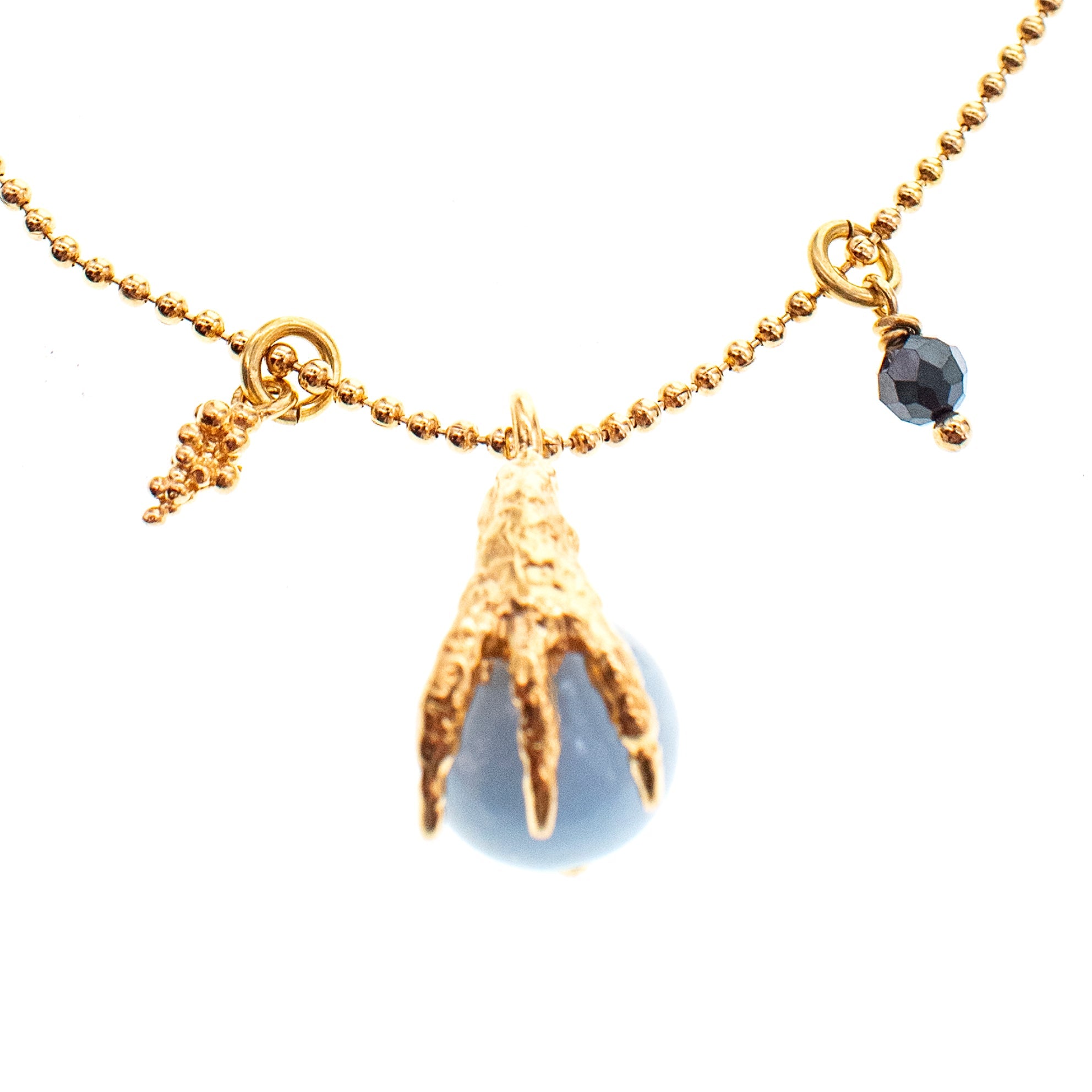 Blue Claw Charm Necklace – Gold Plated – Gem Kingdom