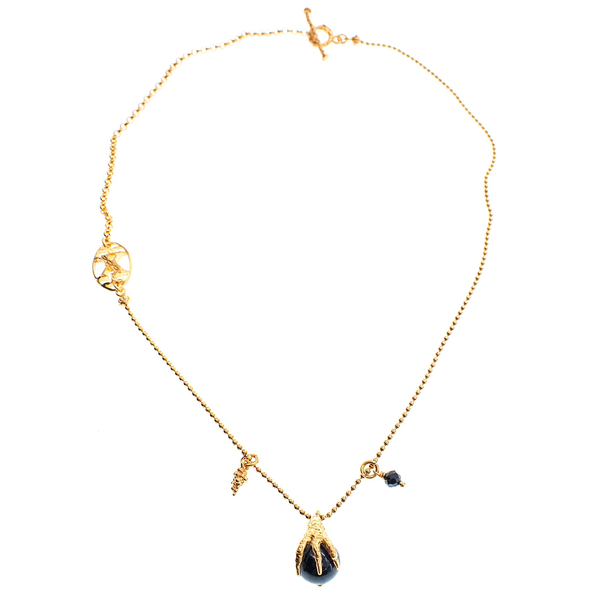 Black Claw Charm Necklace – Gold Plated – Gem Kingdom