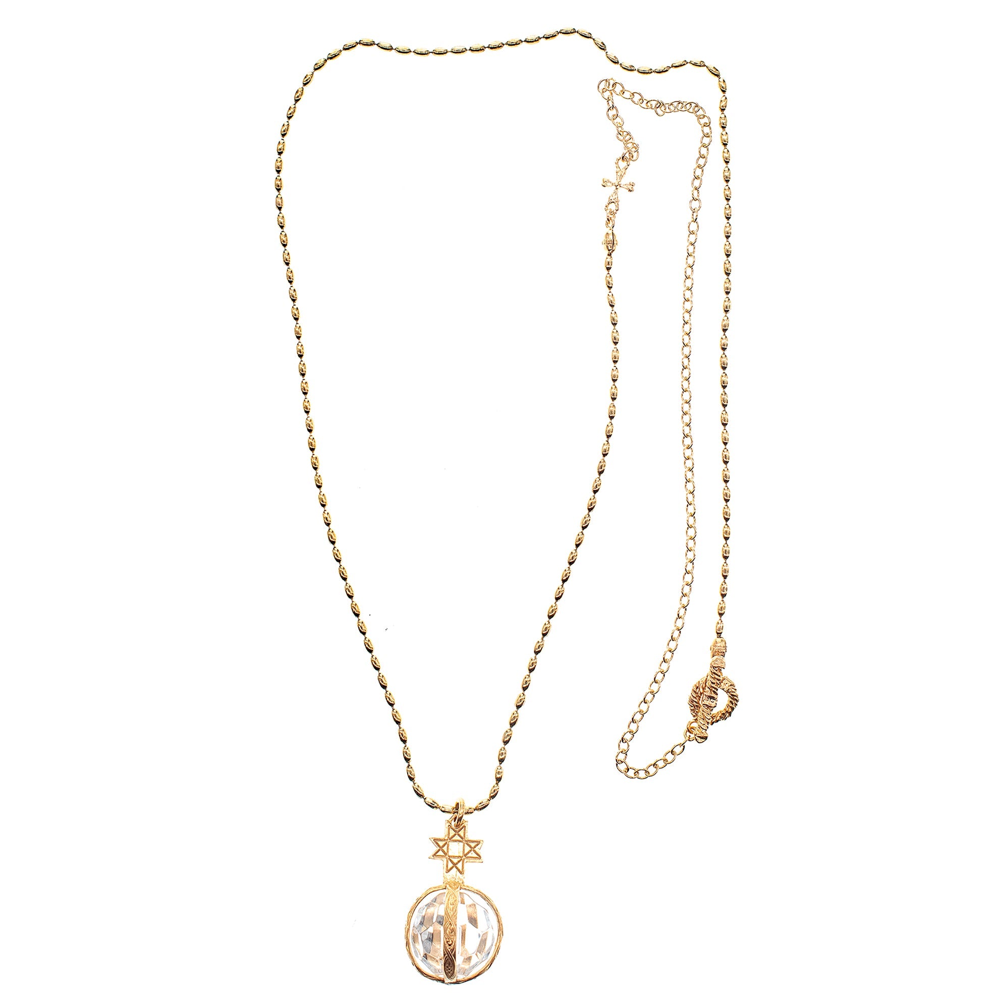 Crystal Star Orb Necklace – Gold Plated – Gem Kingdom
