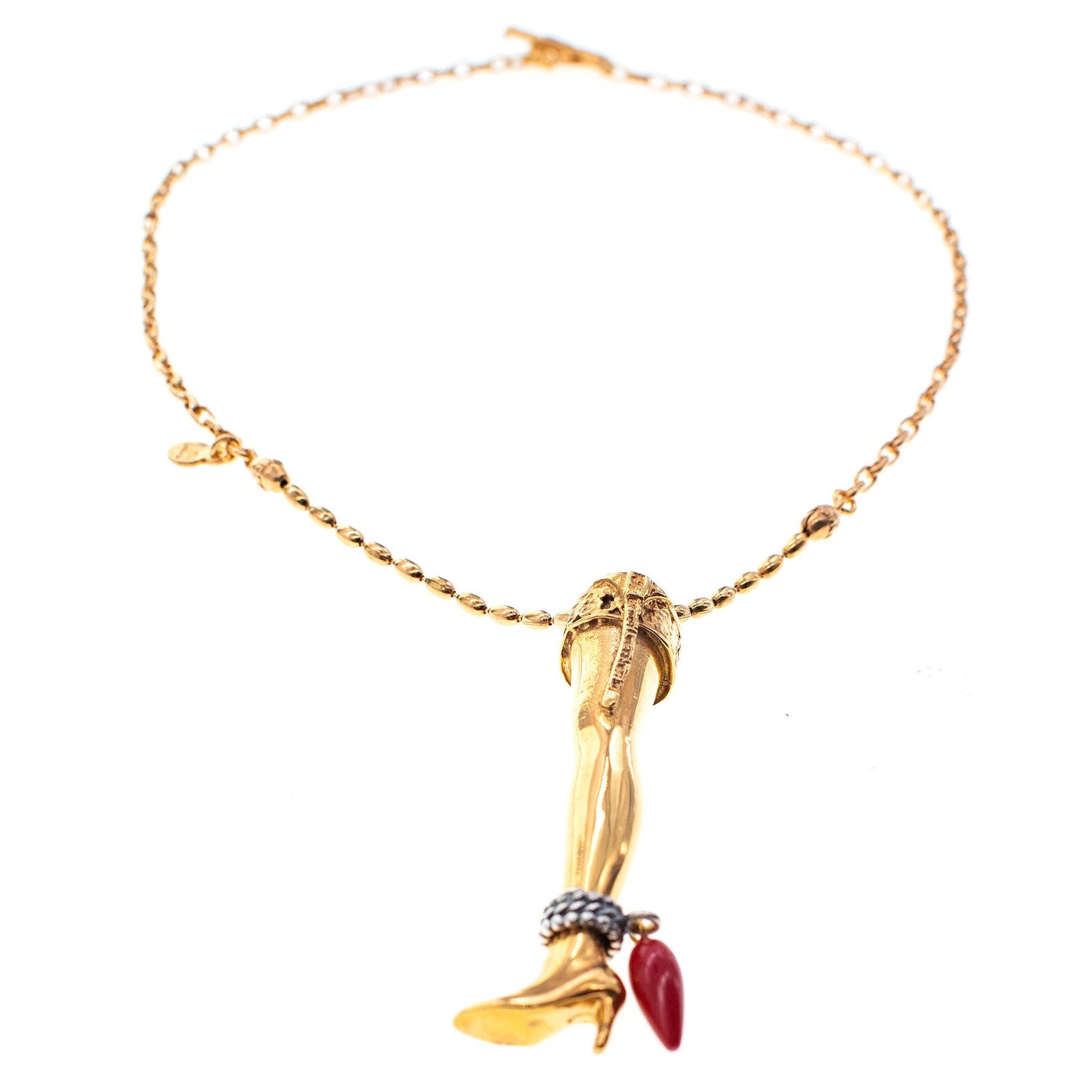 Golden Leg Necklace – Gold Plated – Gem Kingdom