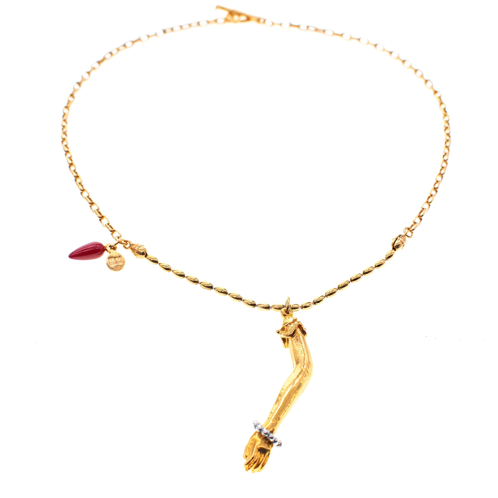 Golden Arm Necklace – Gold Plated – Gem Kingdom