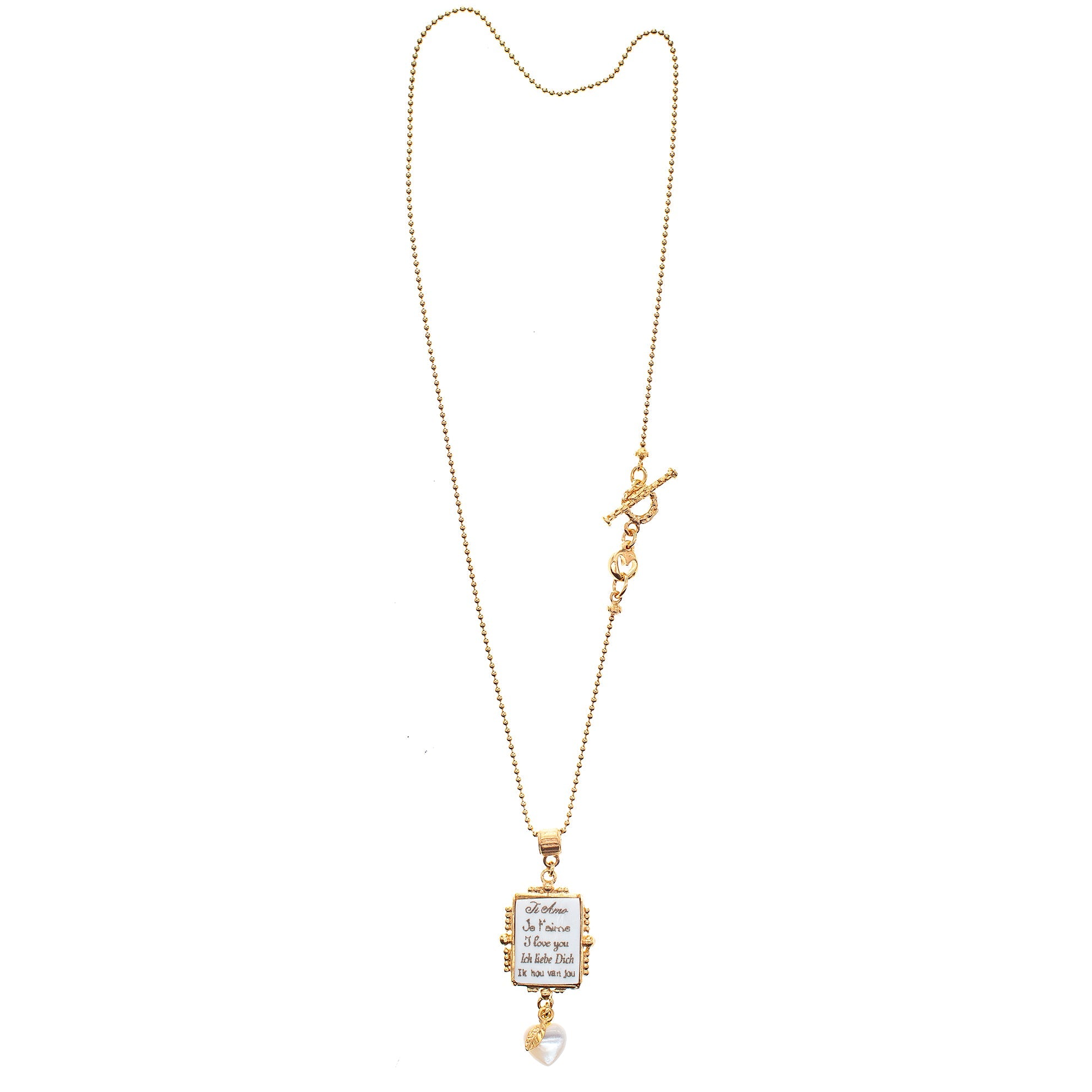 White Love Letter Necklace – Gold Plated – Gem Kingdom