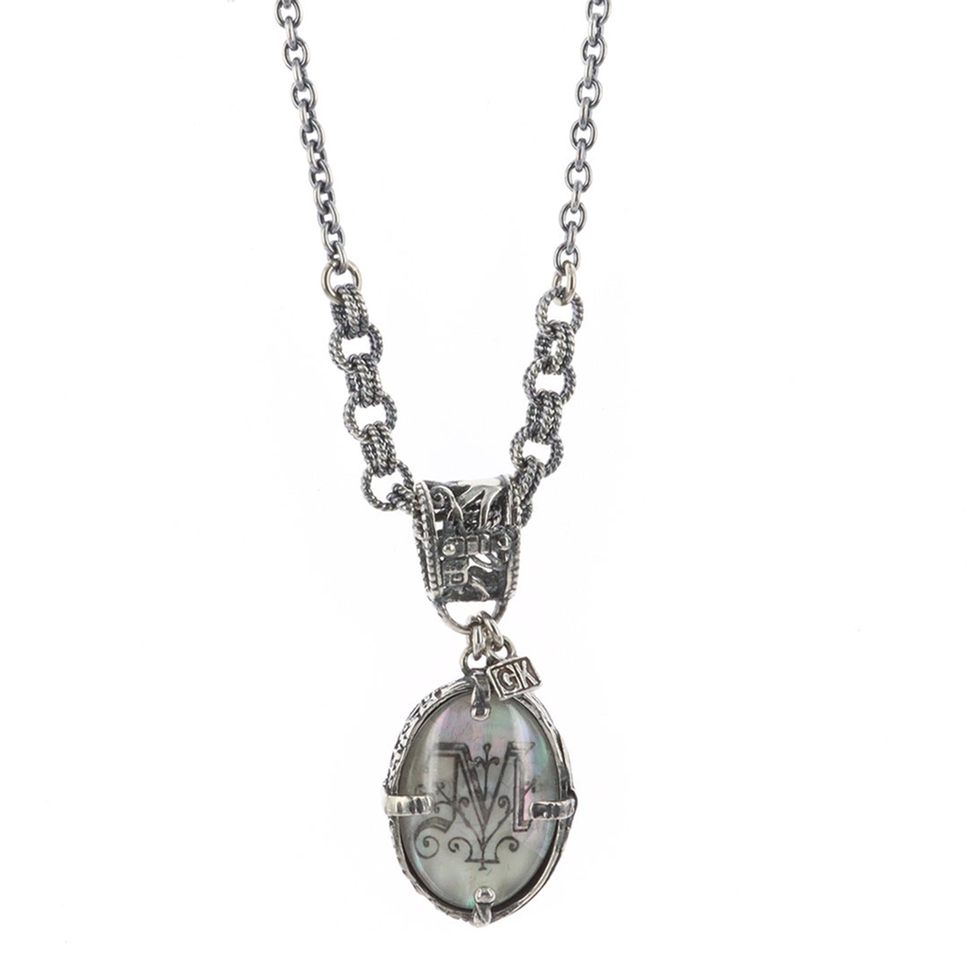 Sterling Silver Monogram Pendant – Sterling Silver – Gem Kingdom