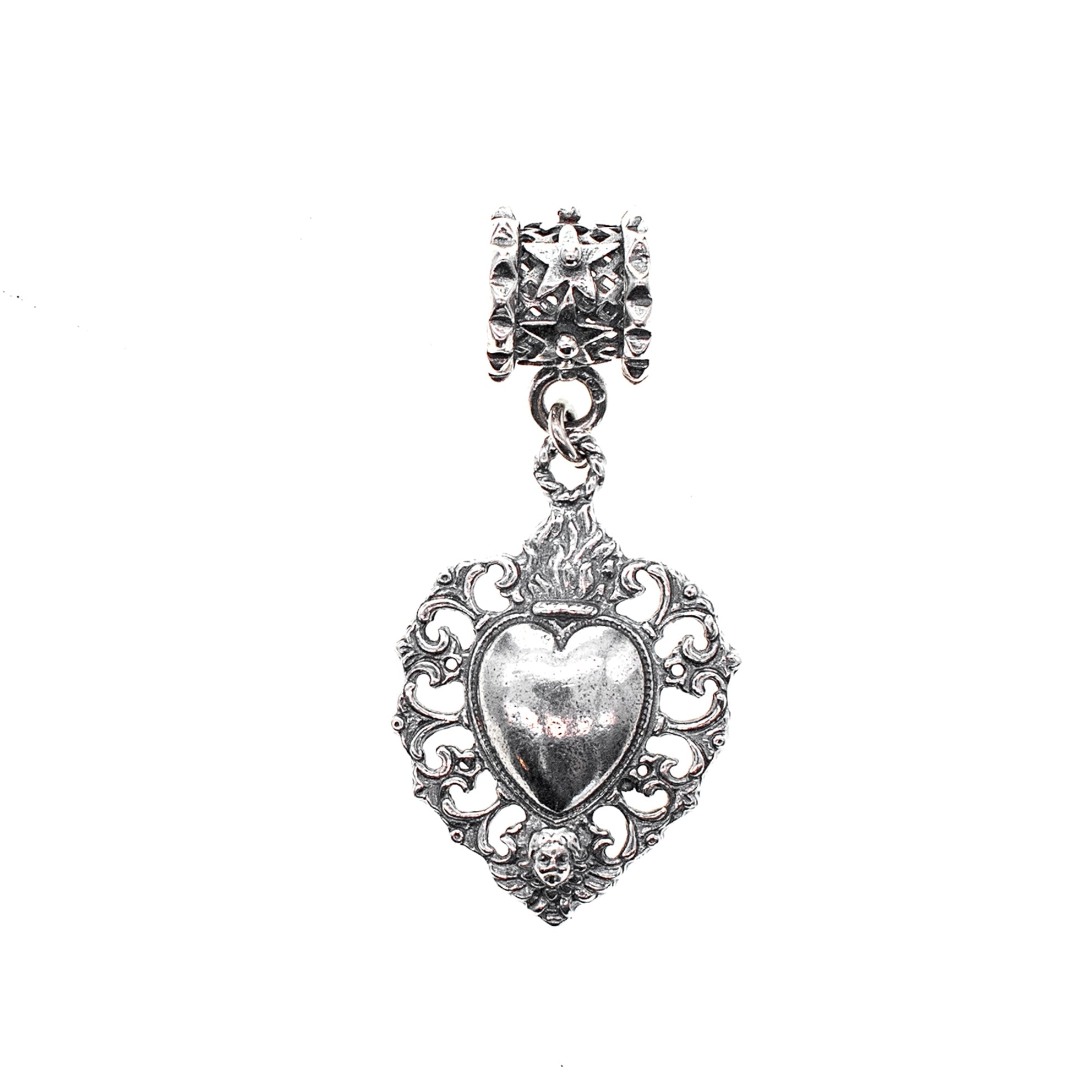 Sacred Heart Pendant – Sterling Silver – Gem Kingdom