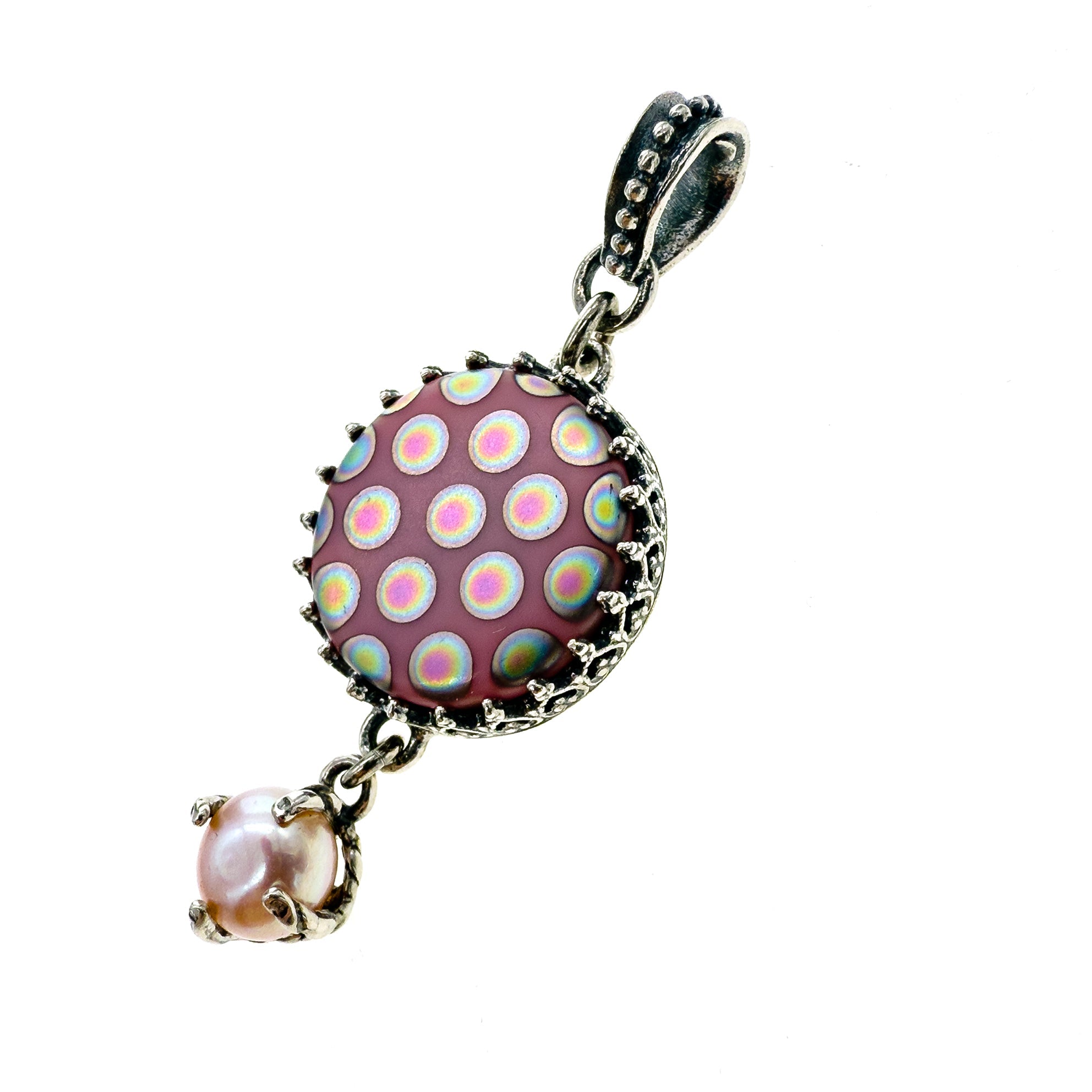 Pink Polkadot Pendant – Sterling Silver – Gem Kingdom