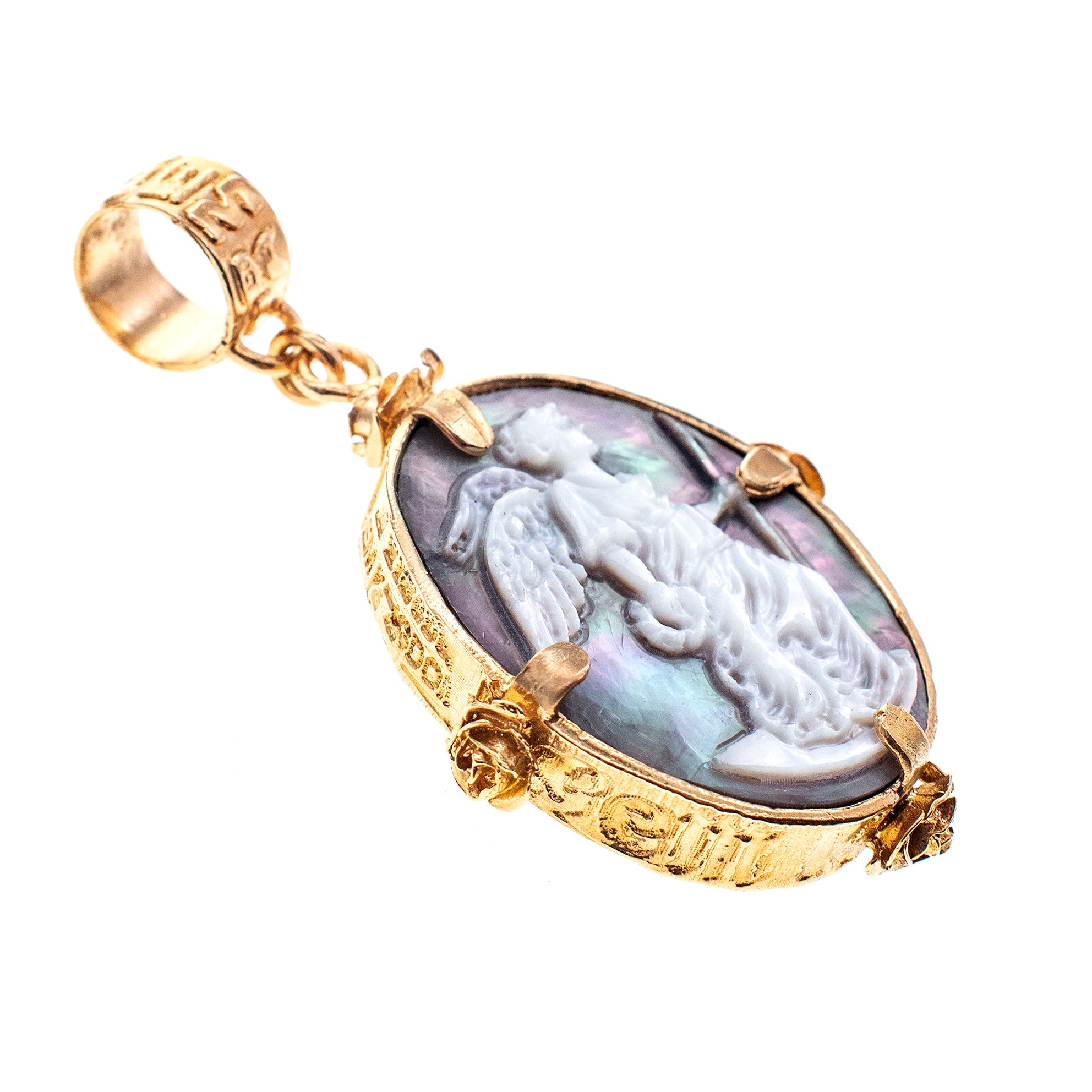Nike Cameo Reversible Pendant – Gold Plated – Gem Kingdom