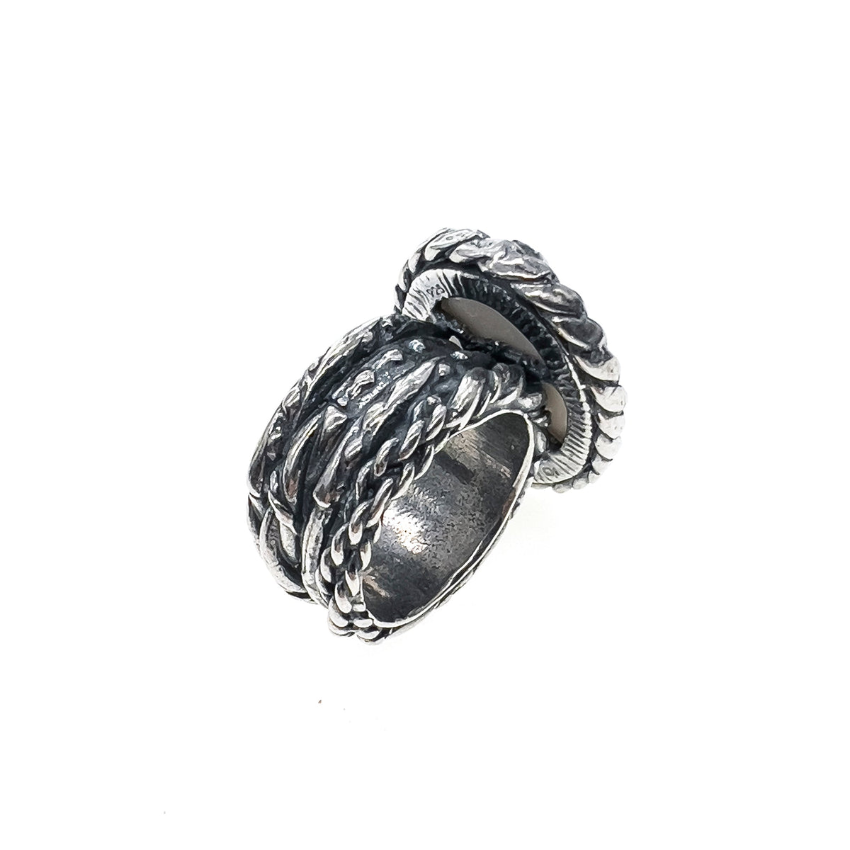 Wolf Ring Wit – Sterling Zilver – Gem Kingdom