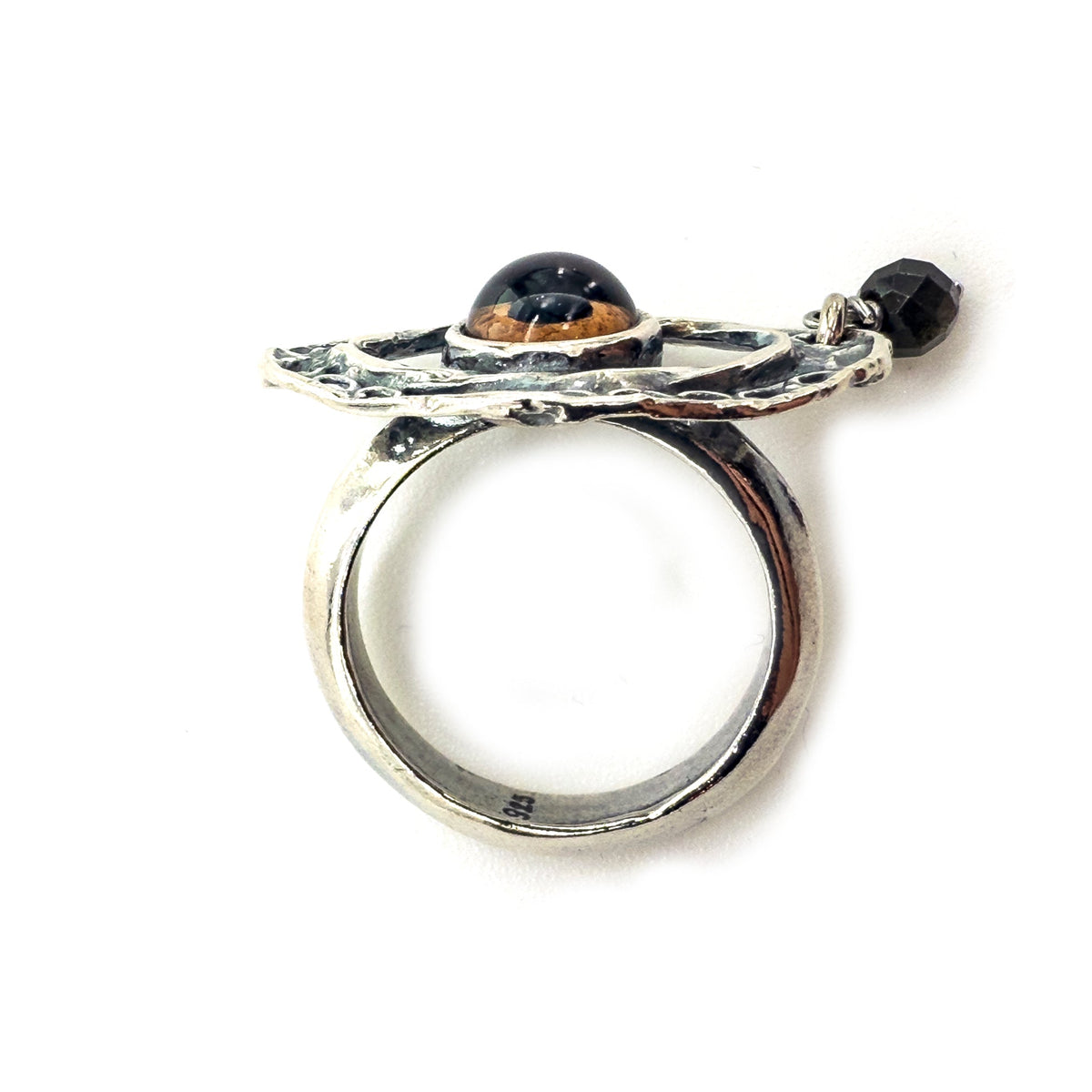 Eye Love You Eye Ring Brown Obsidian – Sterling Silver – Gem Kingdom