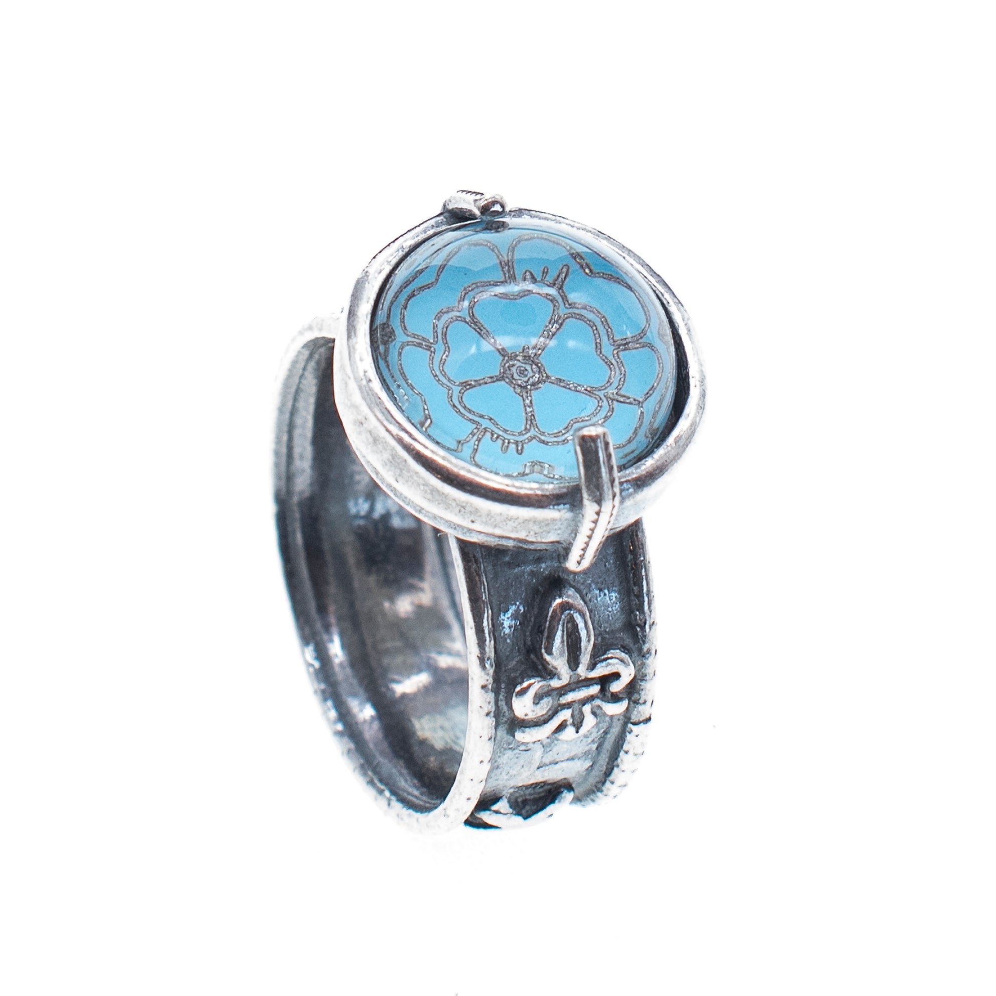 Blue Intaglio Ring – Sterling Silver – Gem Kingdom