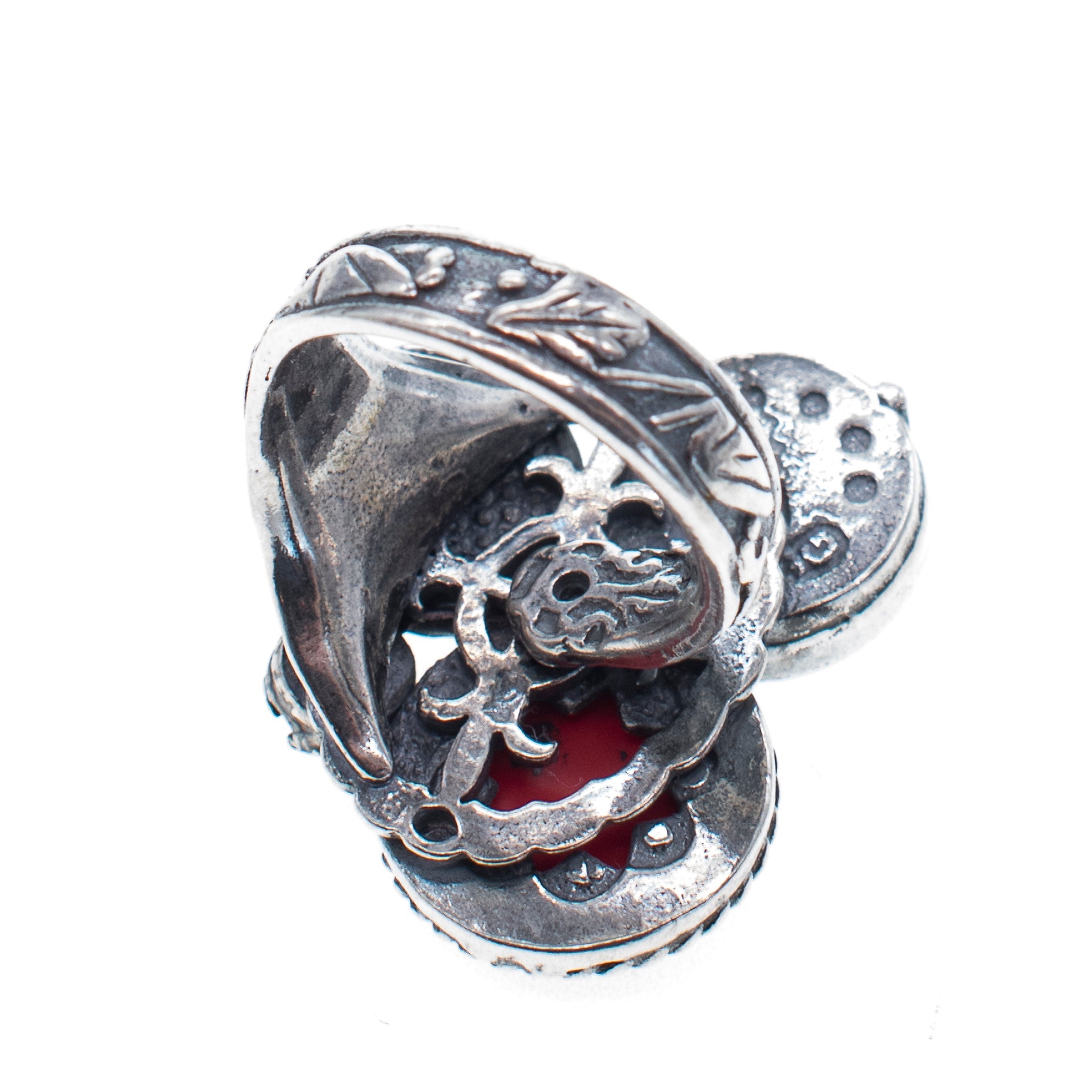 Red And Blue Cluster Ring – Sterling Silver – Gem Kingdom