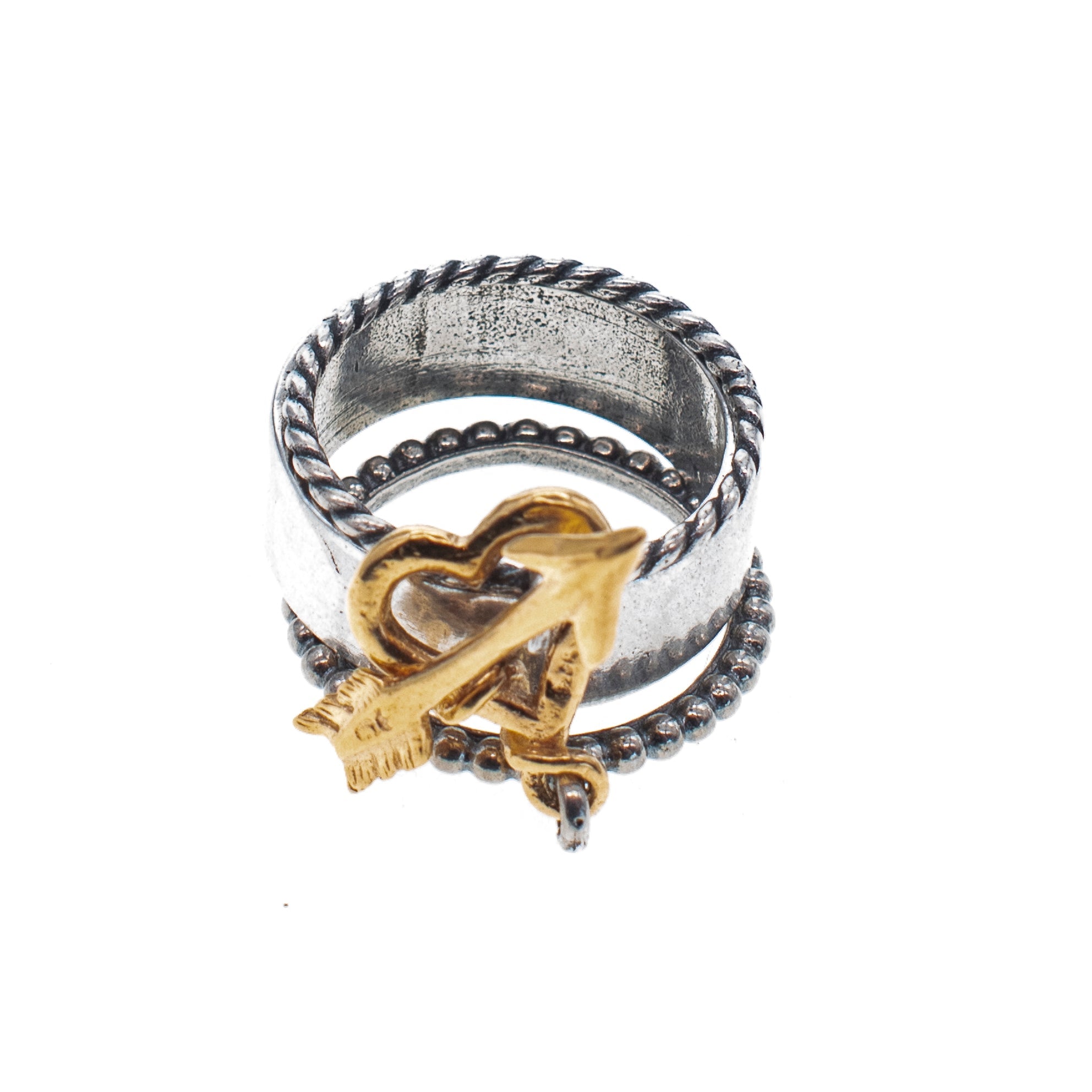 Heart And Arrow Ring Set – Sterling Silver – Gem Kingdom