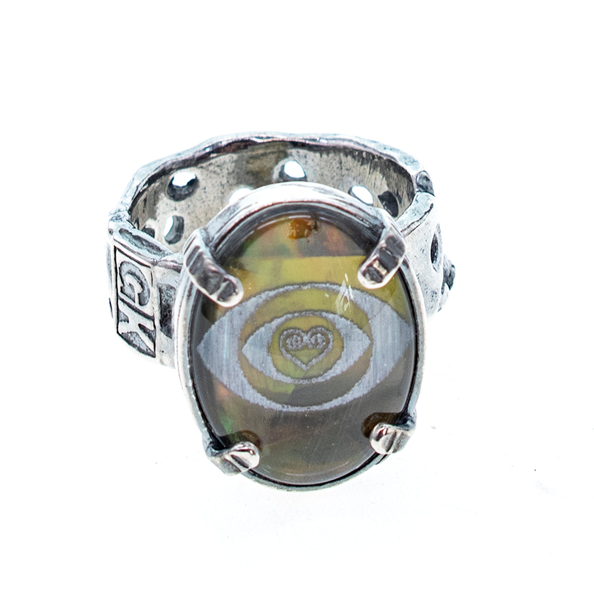 Green Eye Ring – Sterling Silver – Gem Kingdom