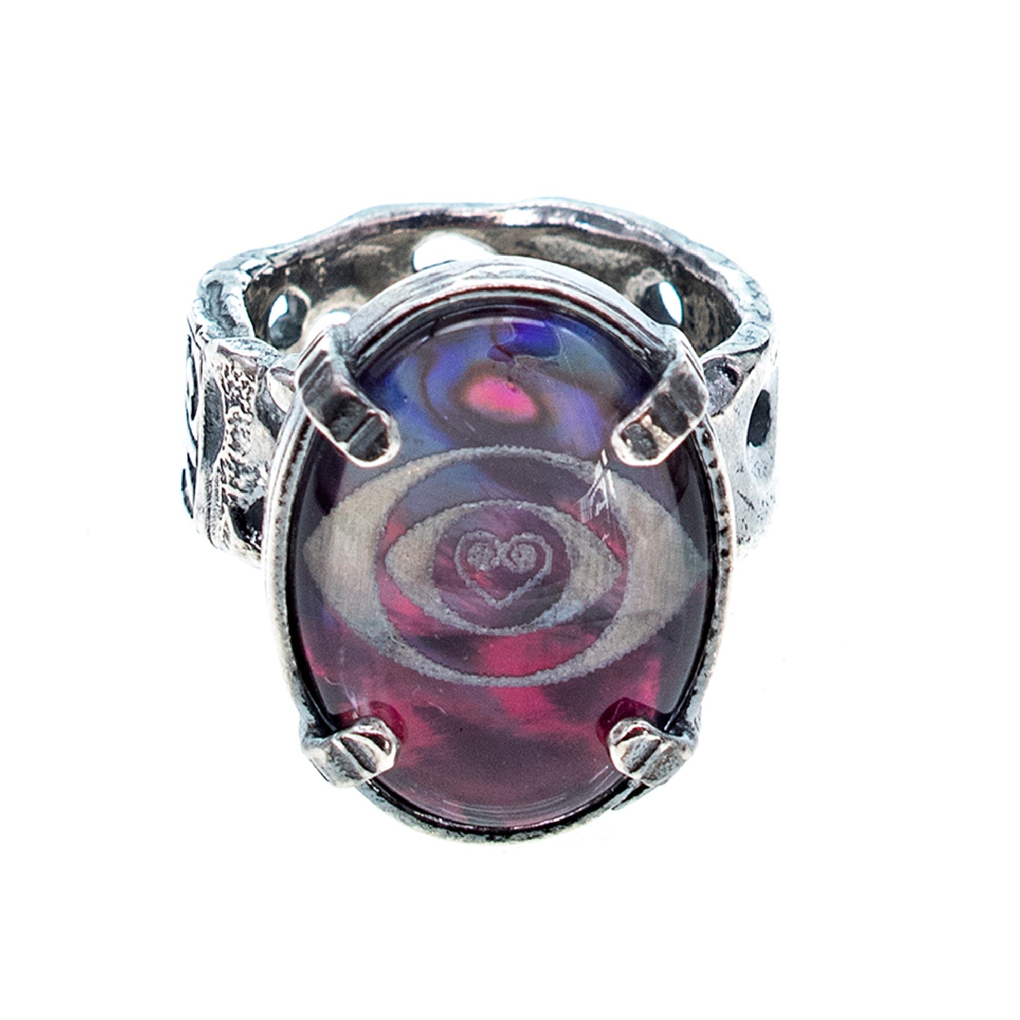Purple Eye Ring – Sterling Silver – Gem Kingdom