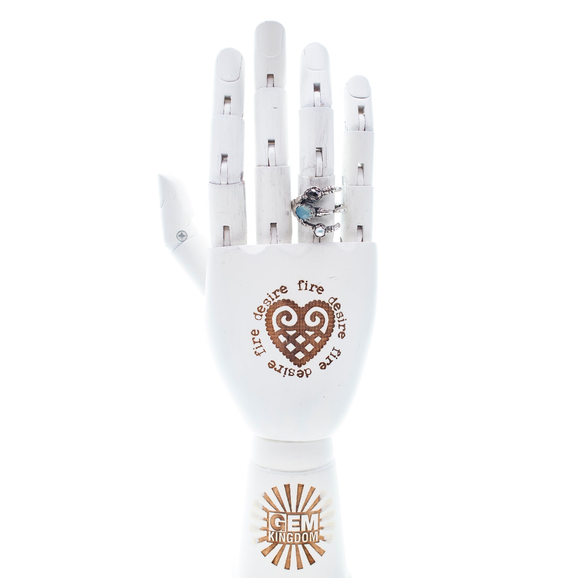 Multi-Stone Claw Ring Aqua – Sterling Silver – Gem Kingdom