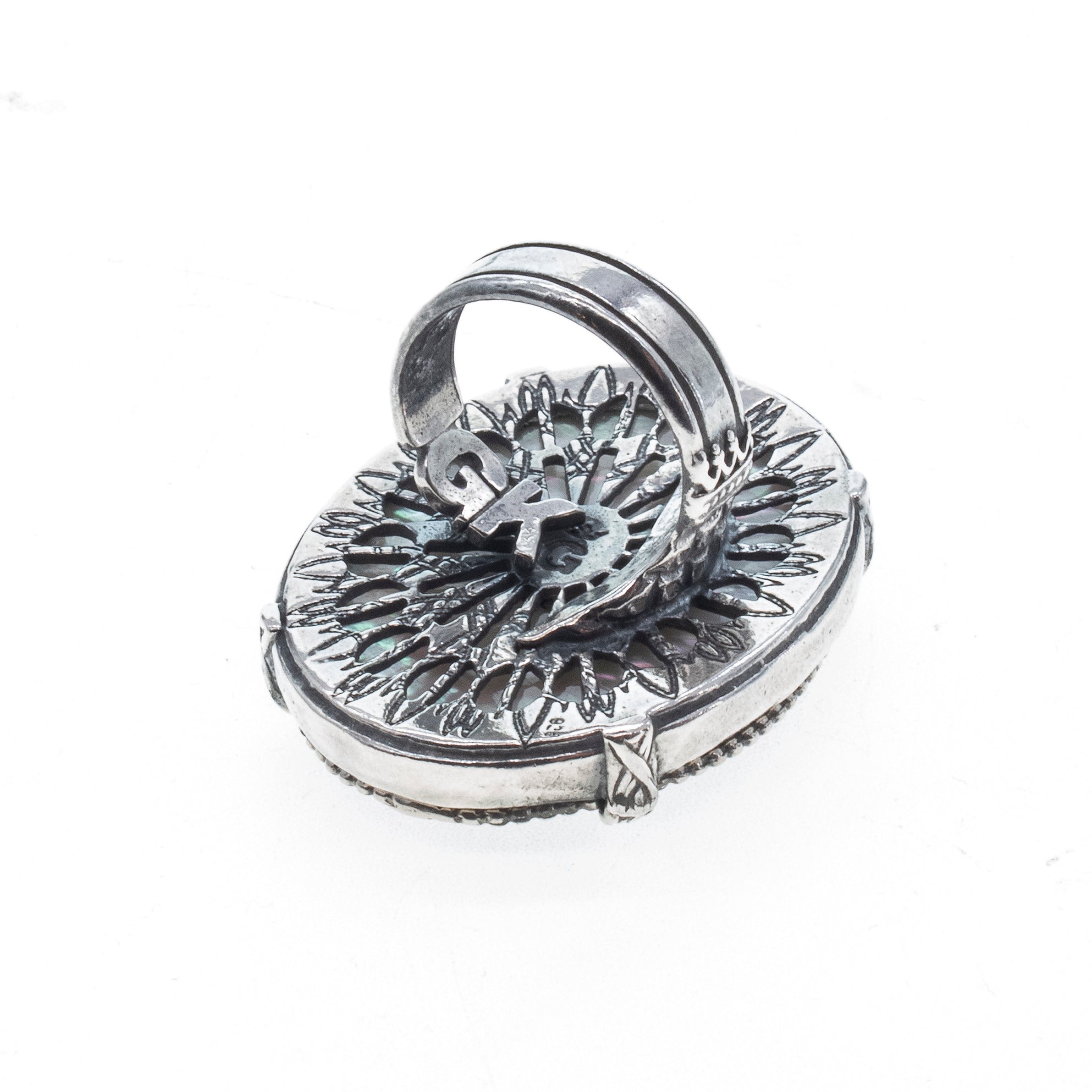 Fleur-De-Lis Oval Statement Ring – Sterling Silver – Gem Kingdom