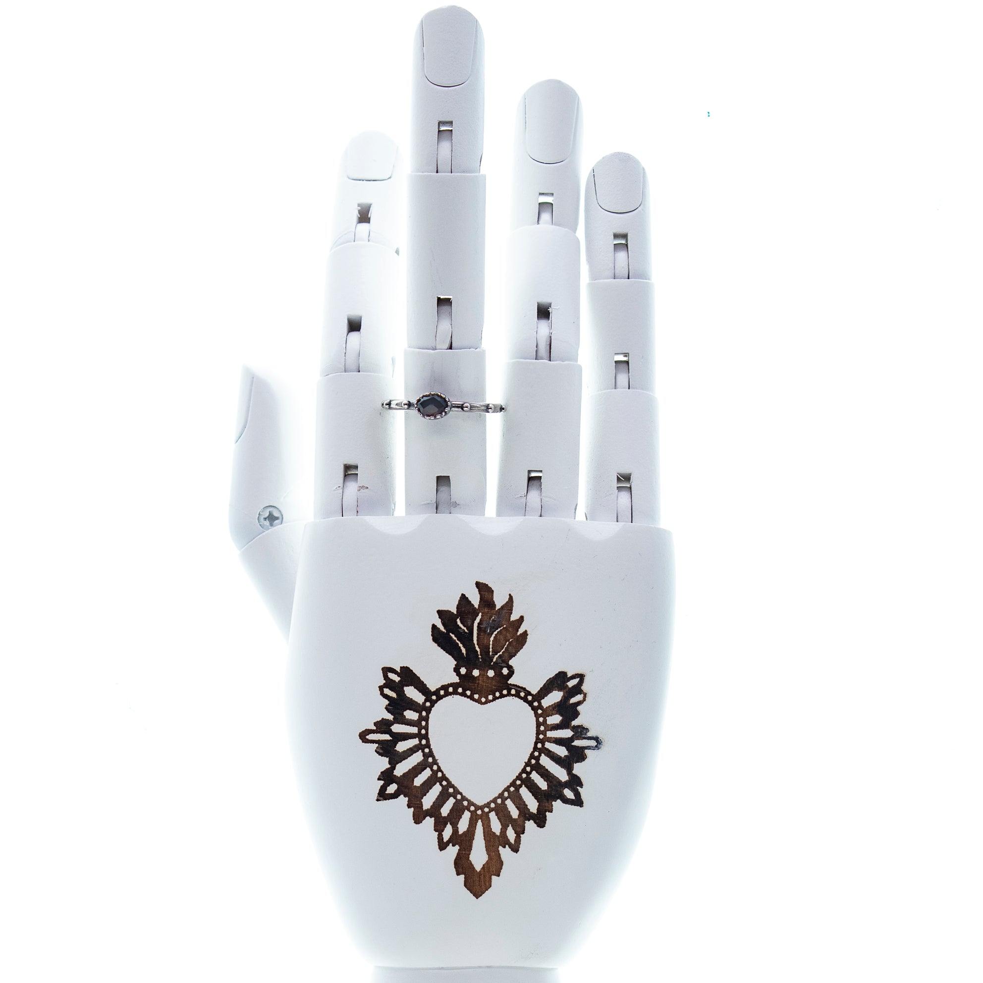 Smoke Quartz Studded Band Ring