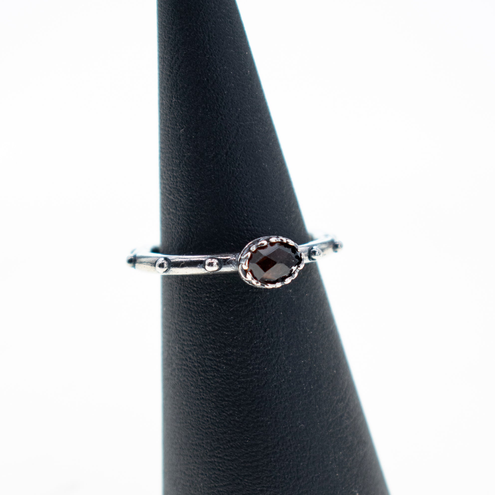 Smoke Quartz Studded Band Ring