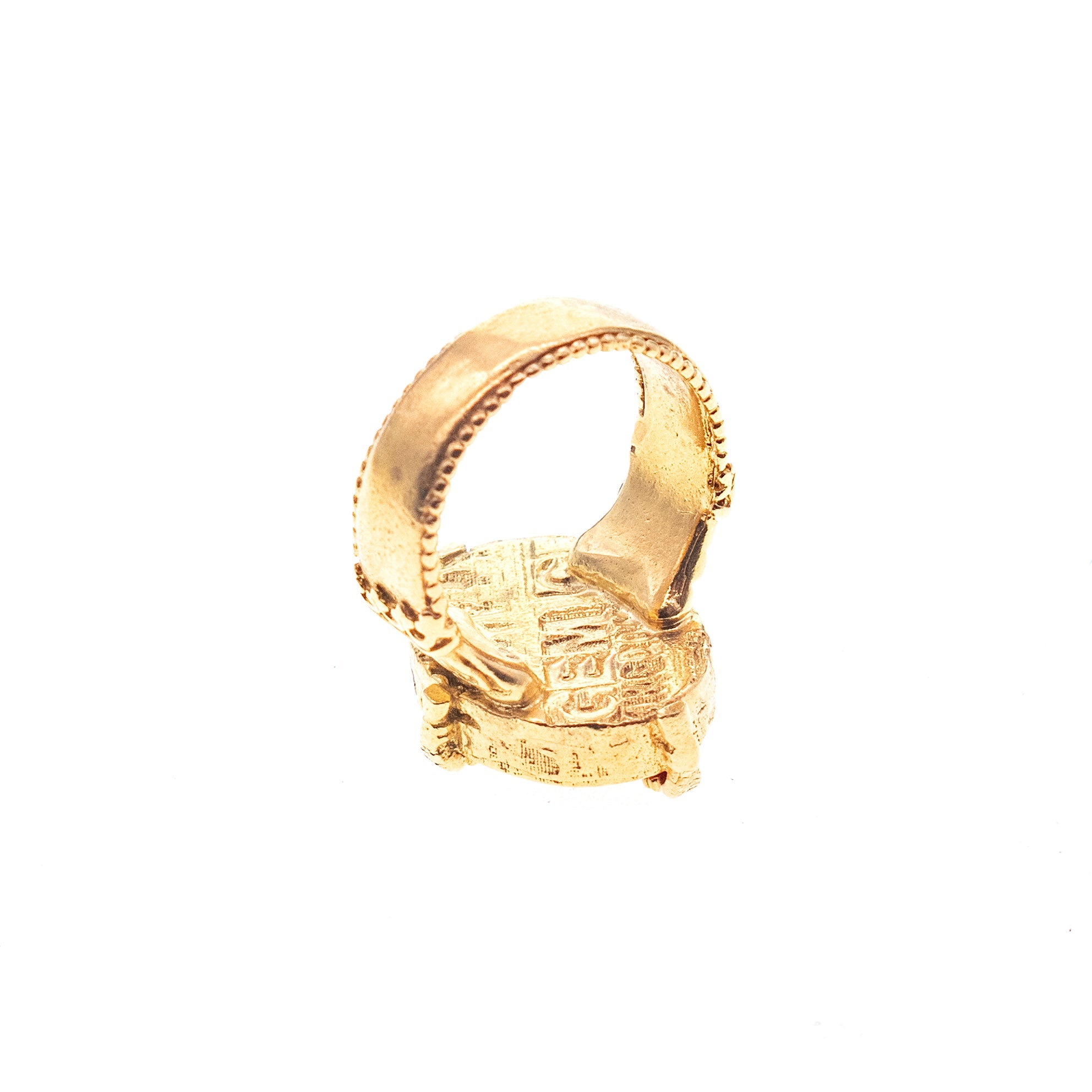 Coral Red Eternal Bloom Ring – Gold Plated – Gem Kingdom